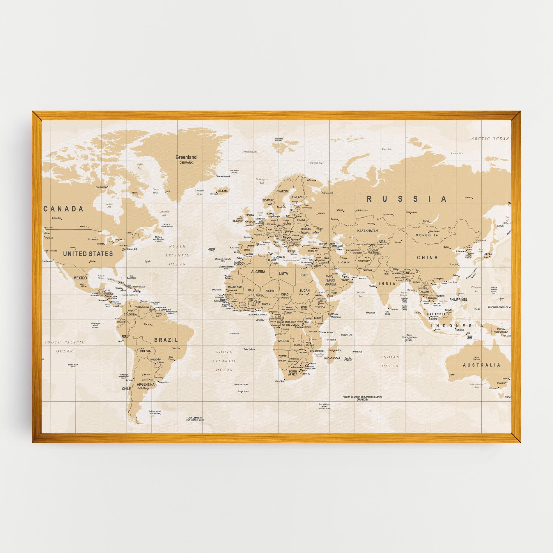 Tablou Canvas World Old Map mockup 0
