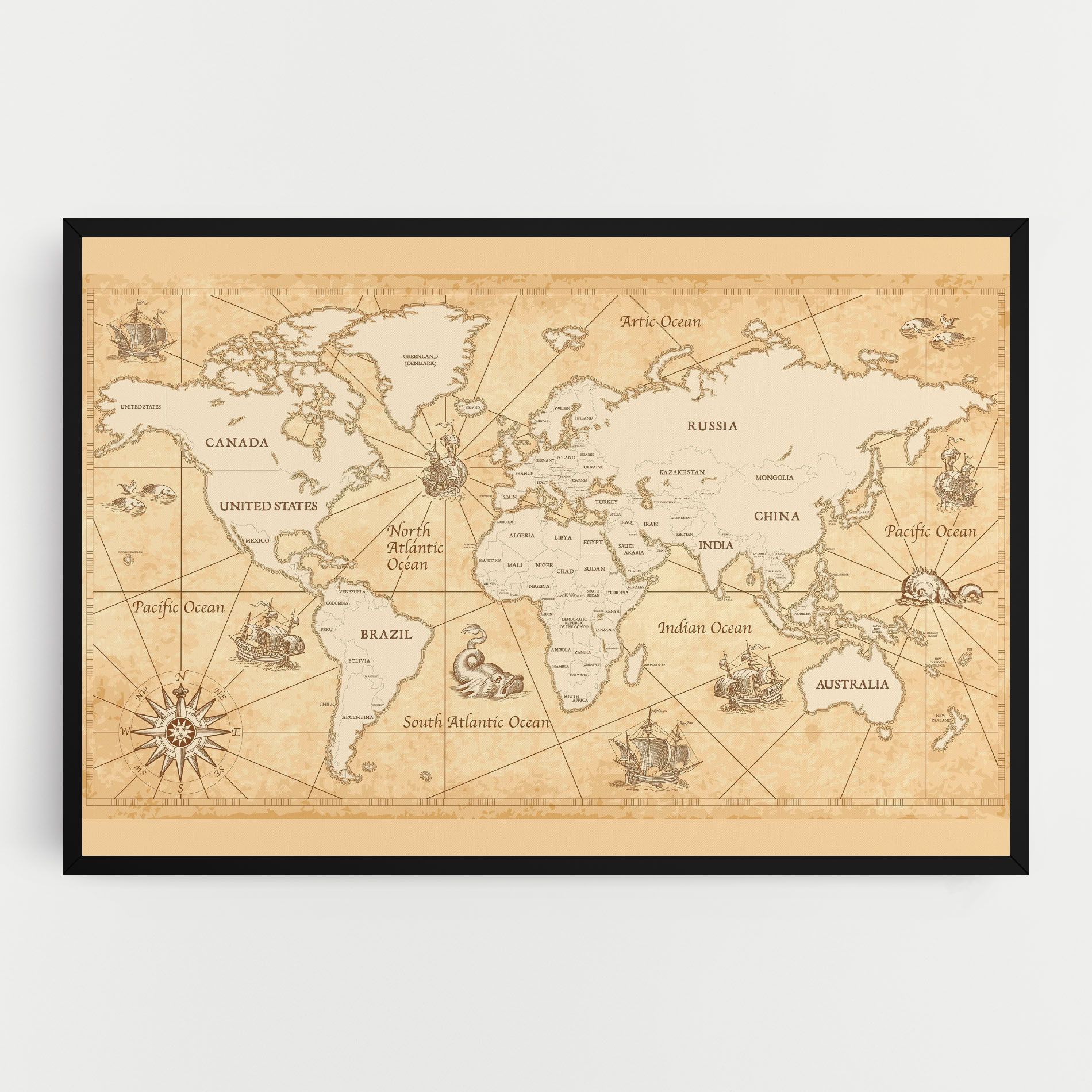 Cream Old Map mockup 0