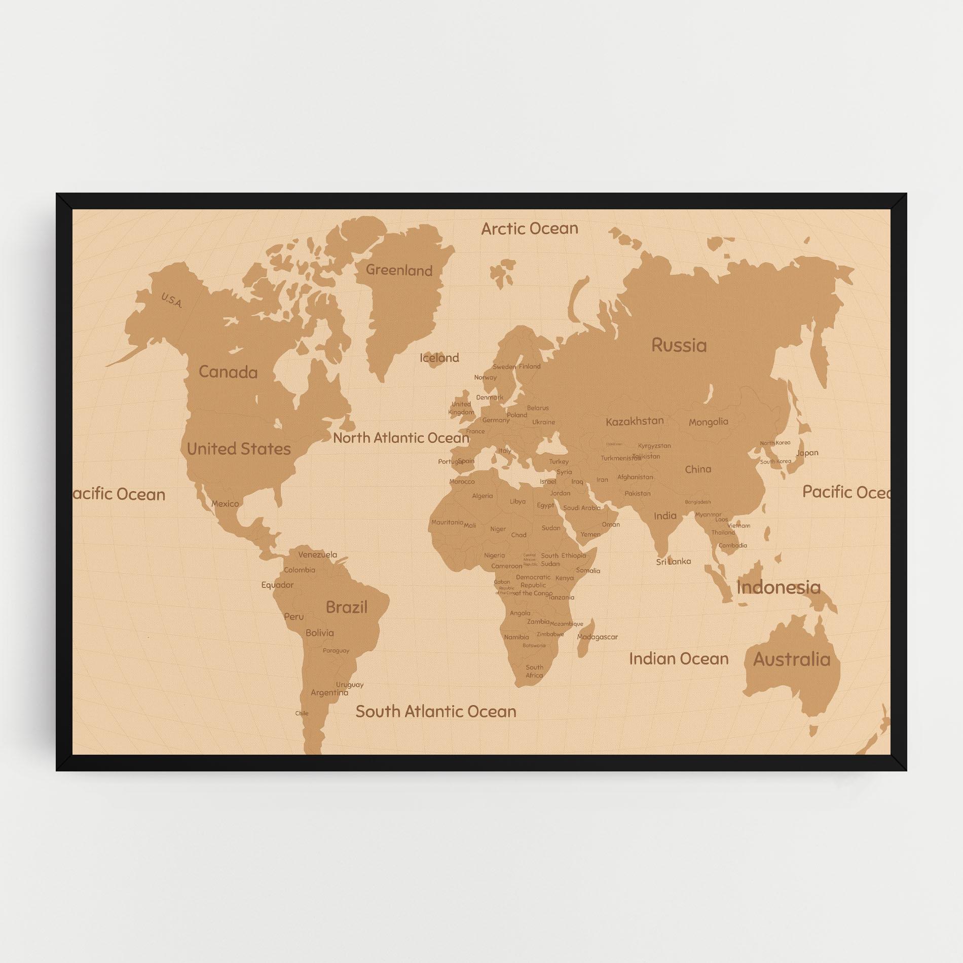 Tablou Canvas Ocean Old Map mockup 0