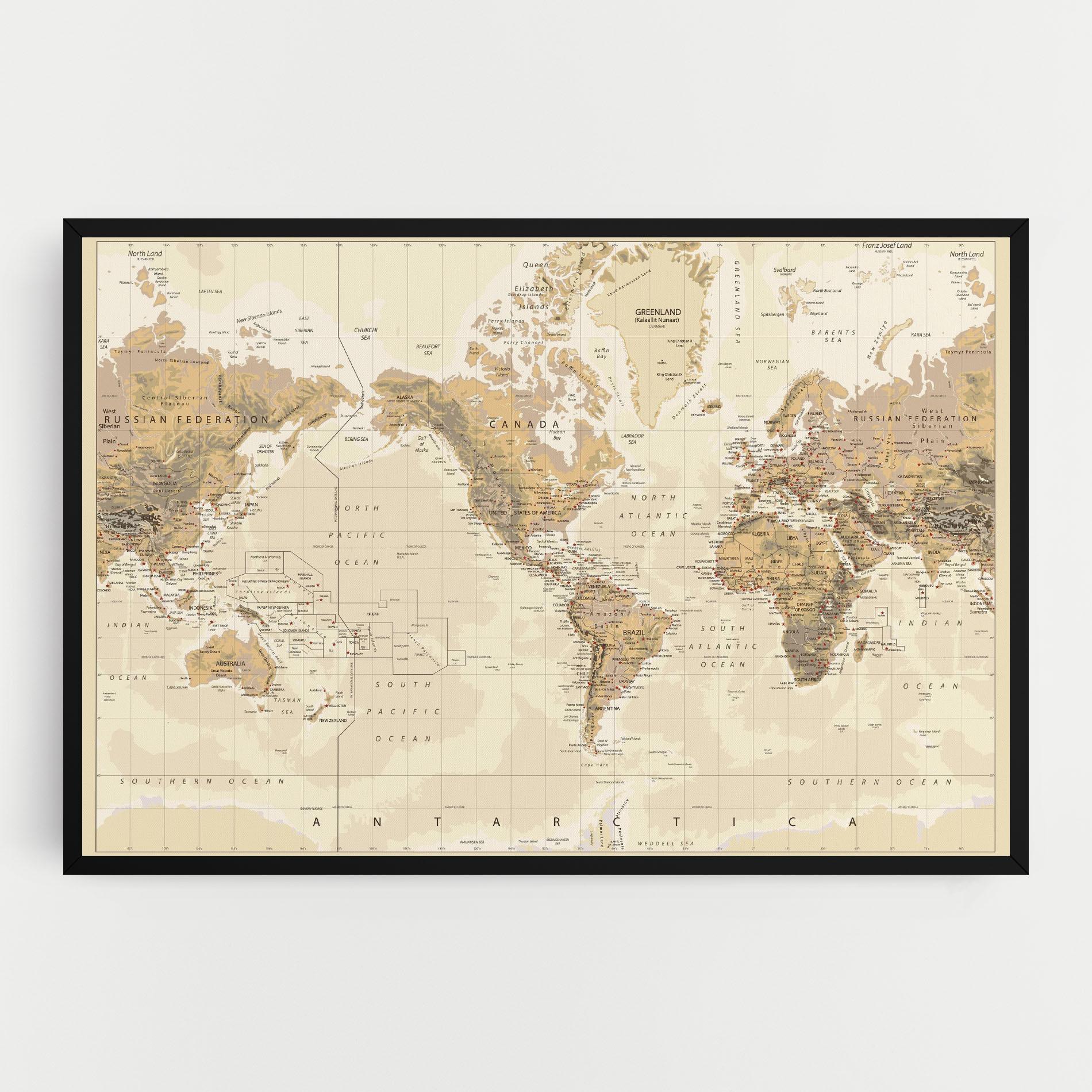 Tablou Canvas Old Canada Map mockup 0