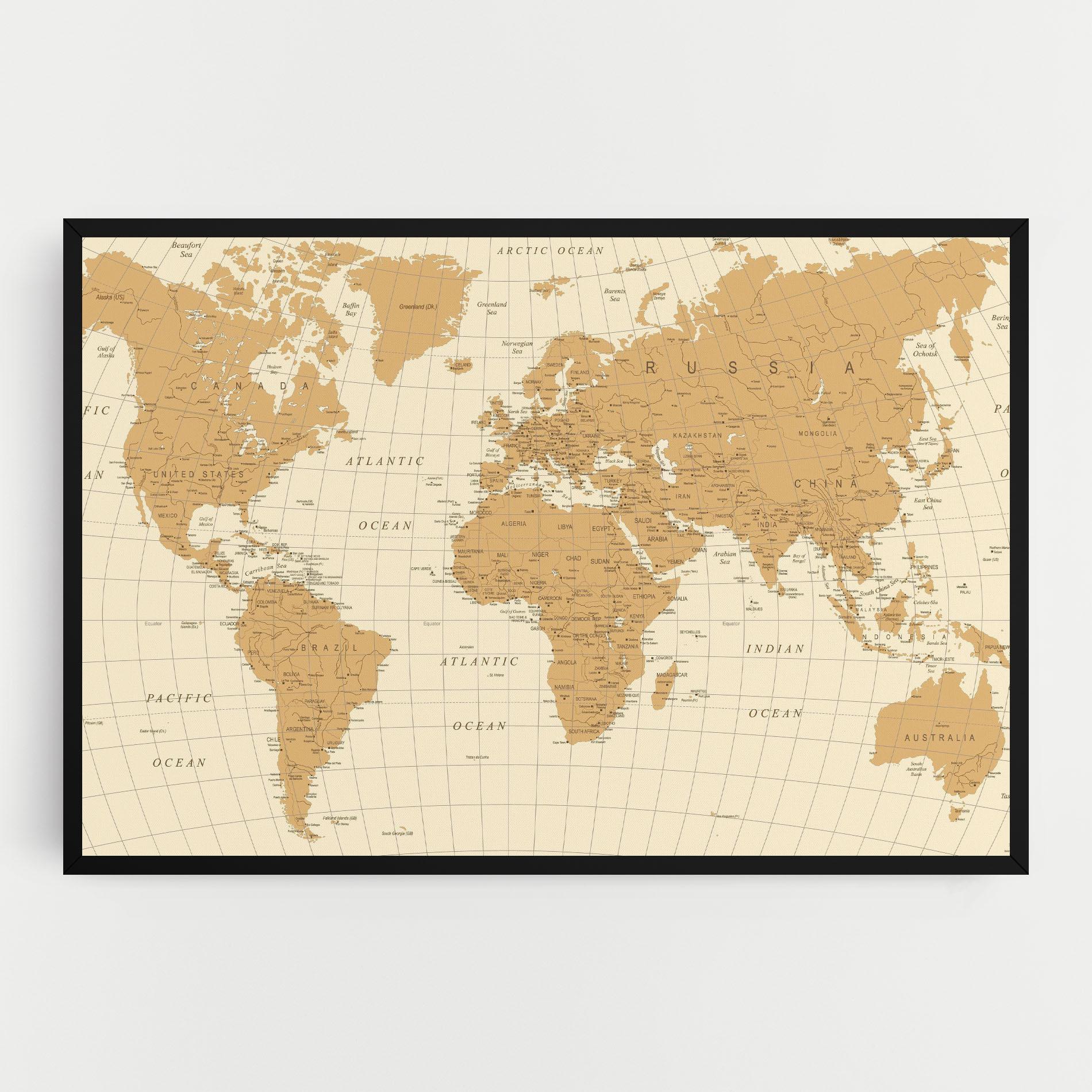 Tablou Canvas Old Map Cream mockup 0