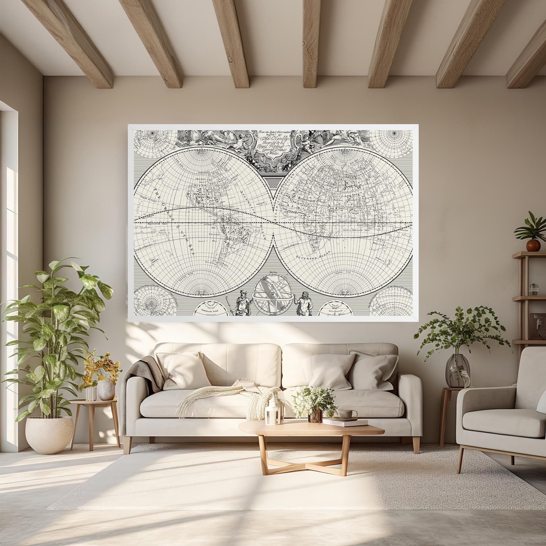 Black White Map mockup 6