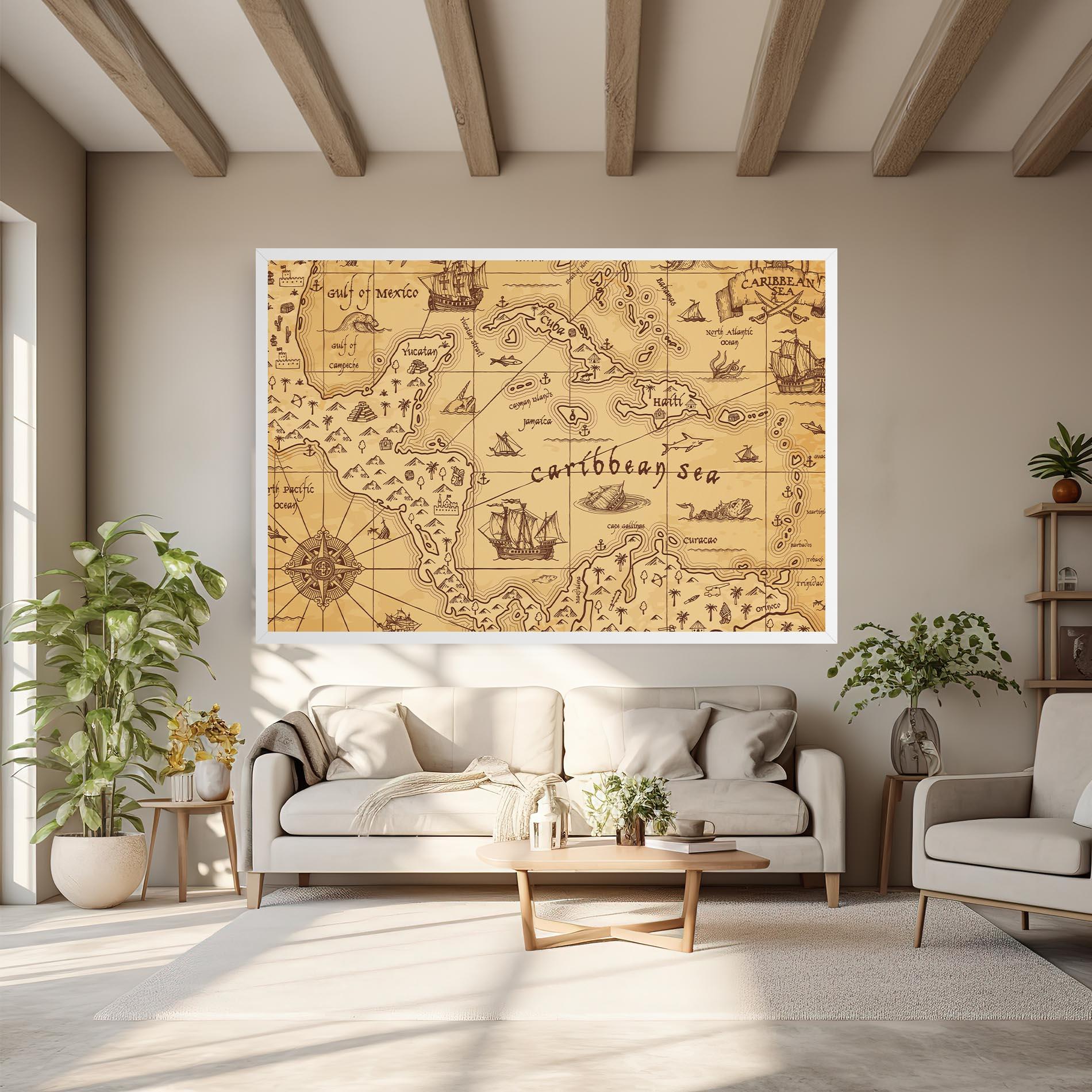 Tablou Canvas Caribbean Sea Map mockup 6