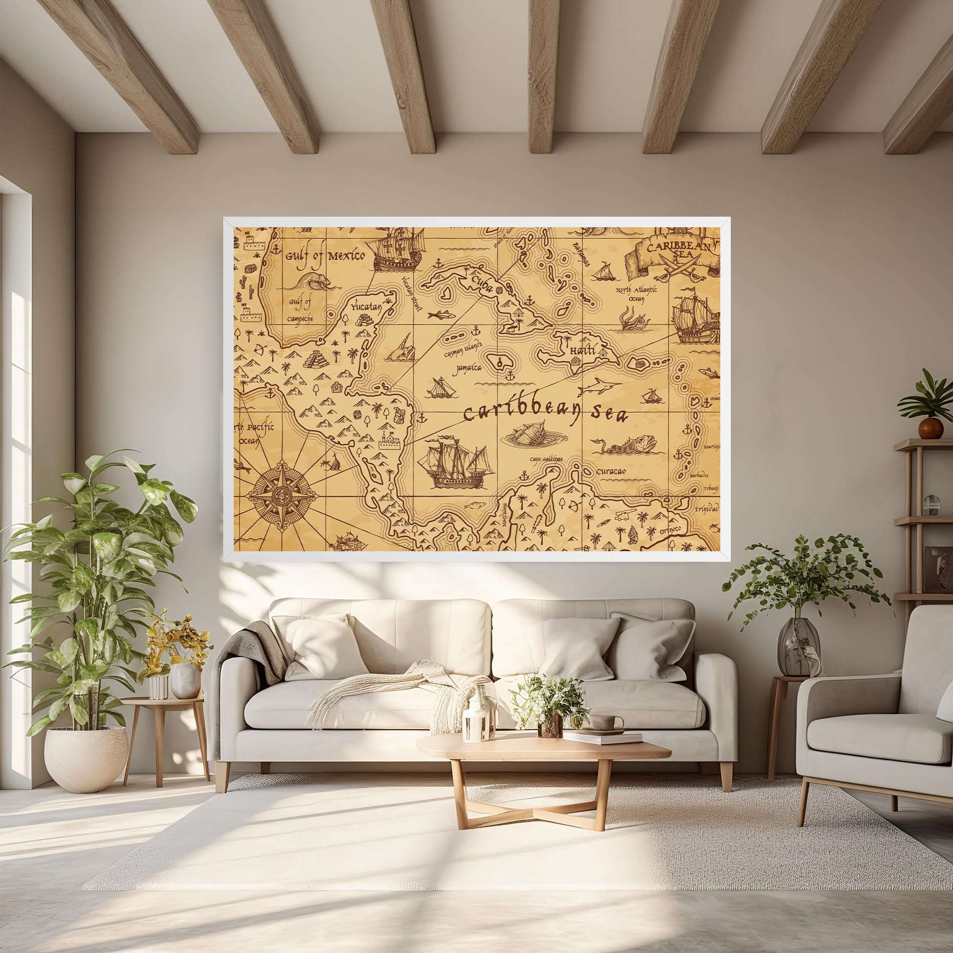 Caribbean Sea Map mockup 6