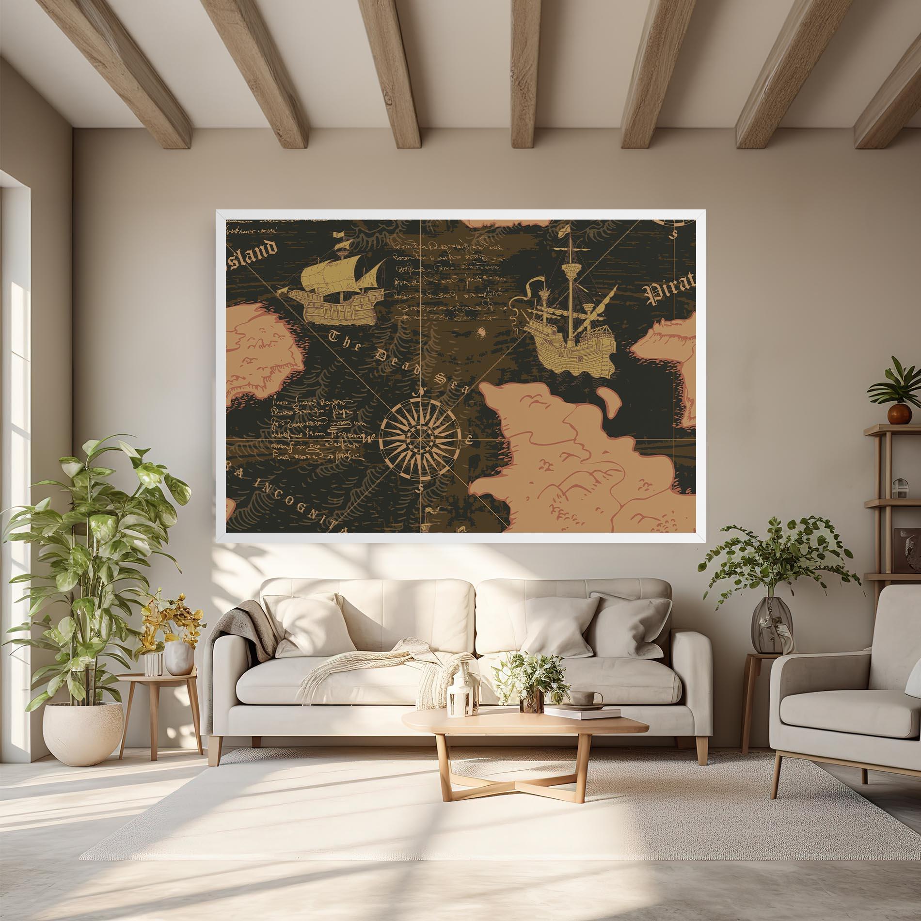 Tablou Canvas Cool Old Map mockup 6