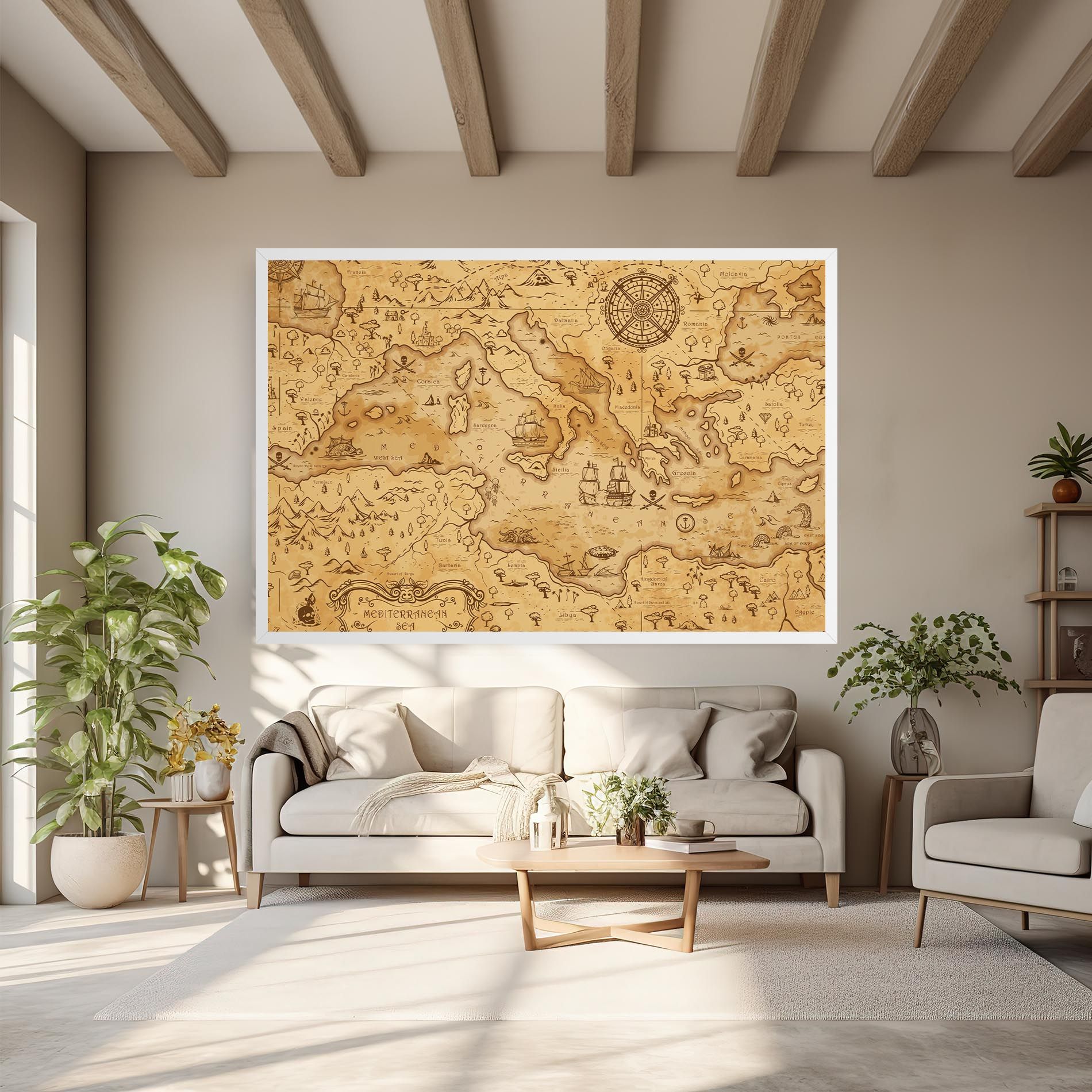 Cream Brown Map mockup 6