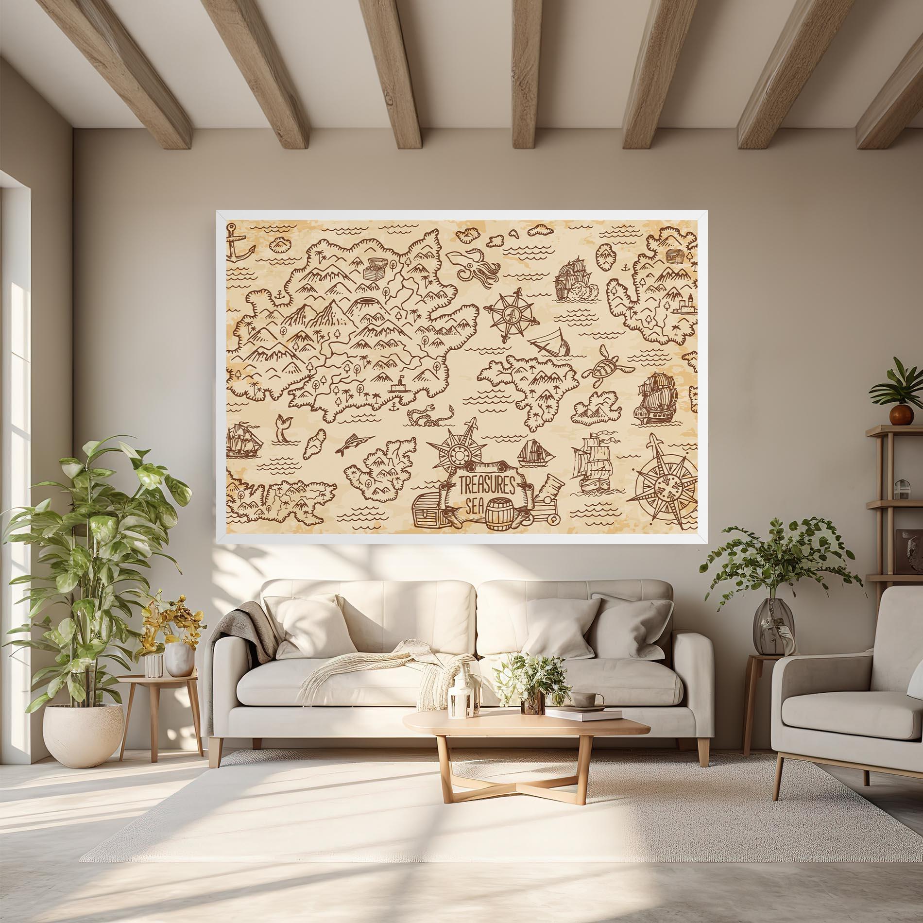 Tablou Canvas Cream Coffee Map mockup 6