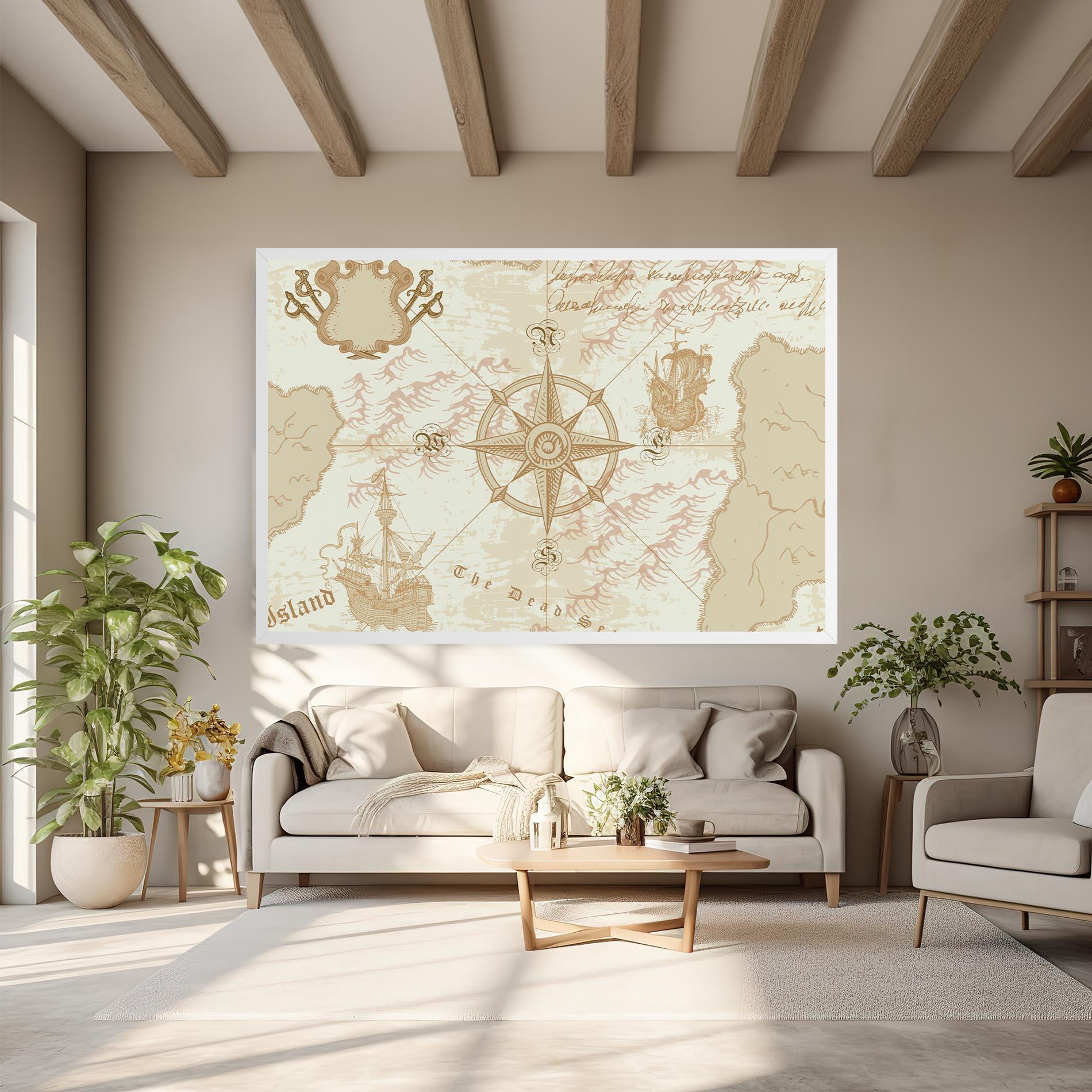 Tablou Canvas Cream Compass mockup 6