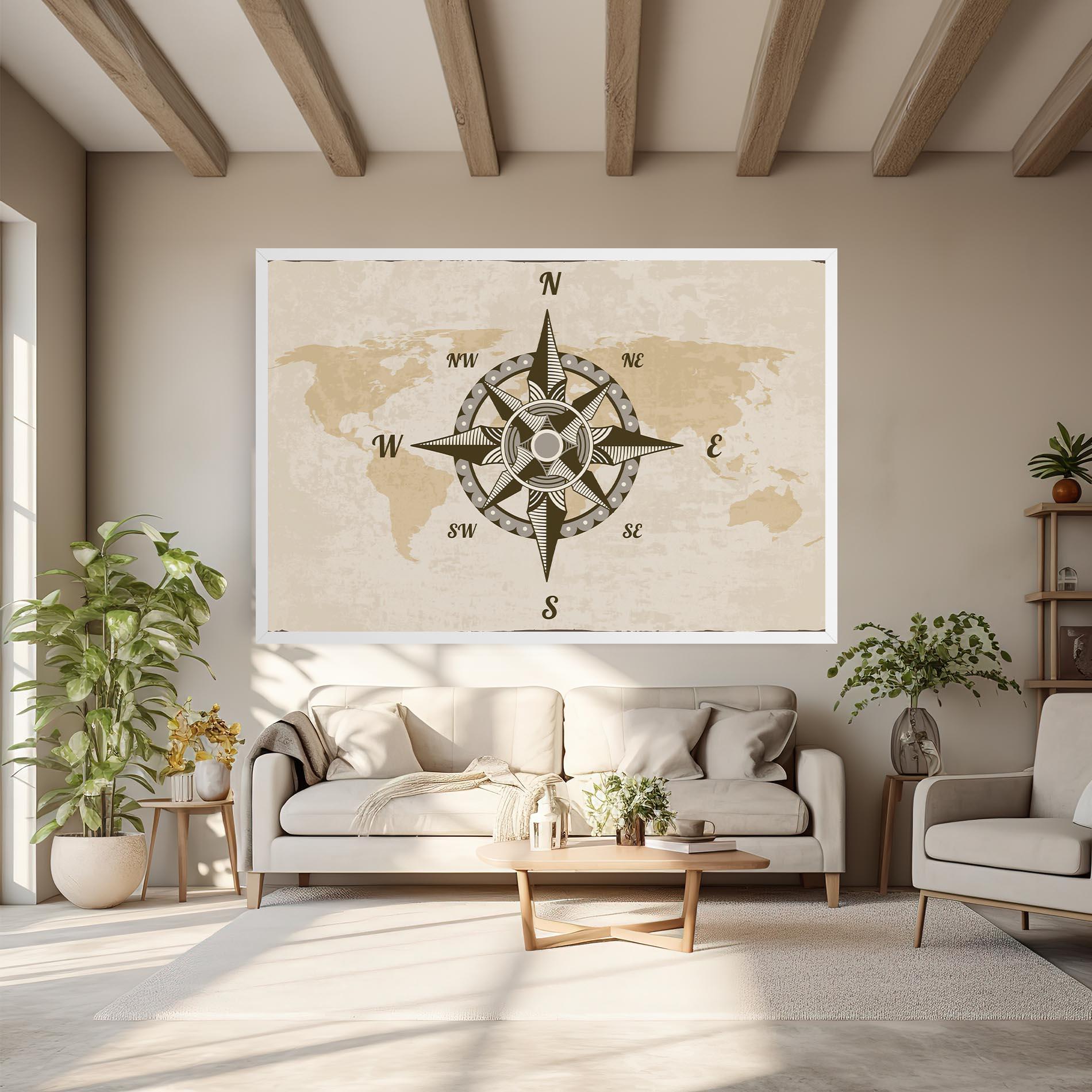 Tablou Canvas Nautical Compass mockup 6