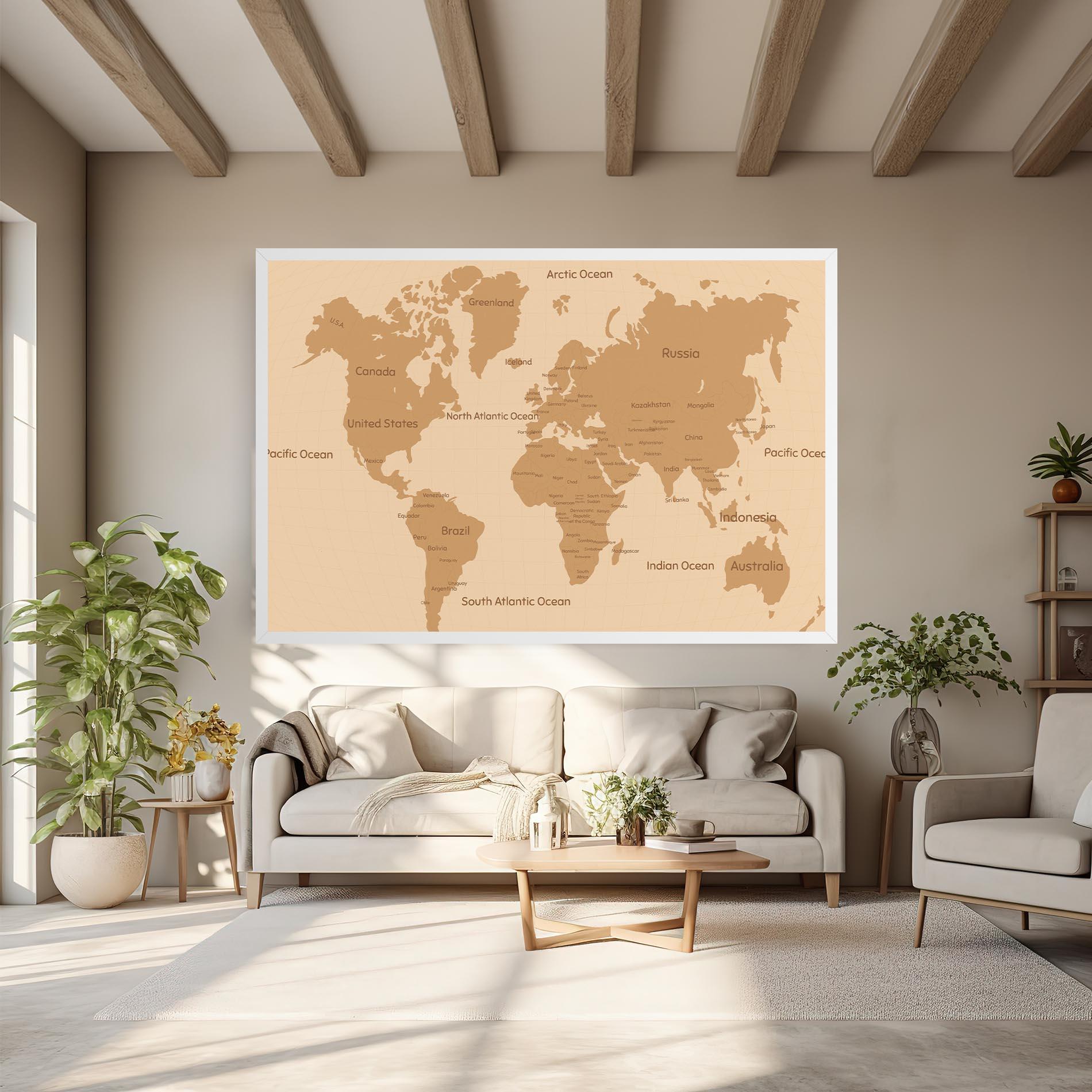 Tablou Canvas Ocean Old Map mockup 6