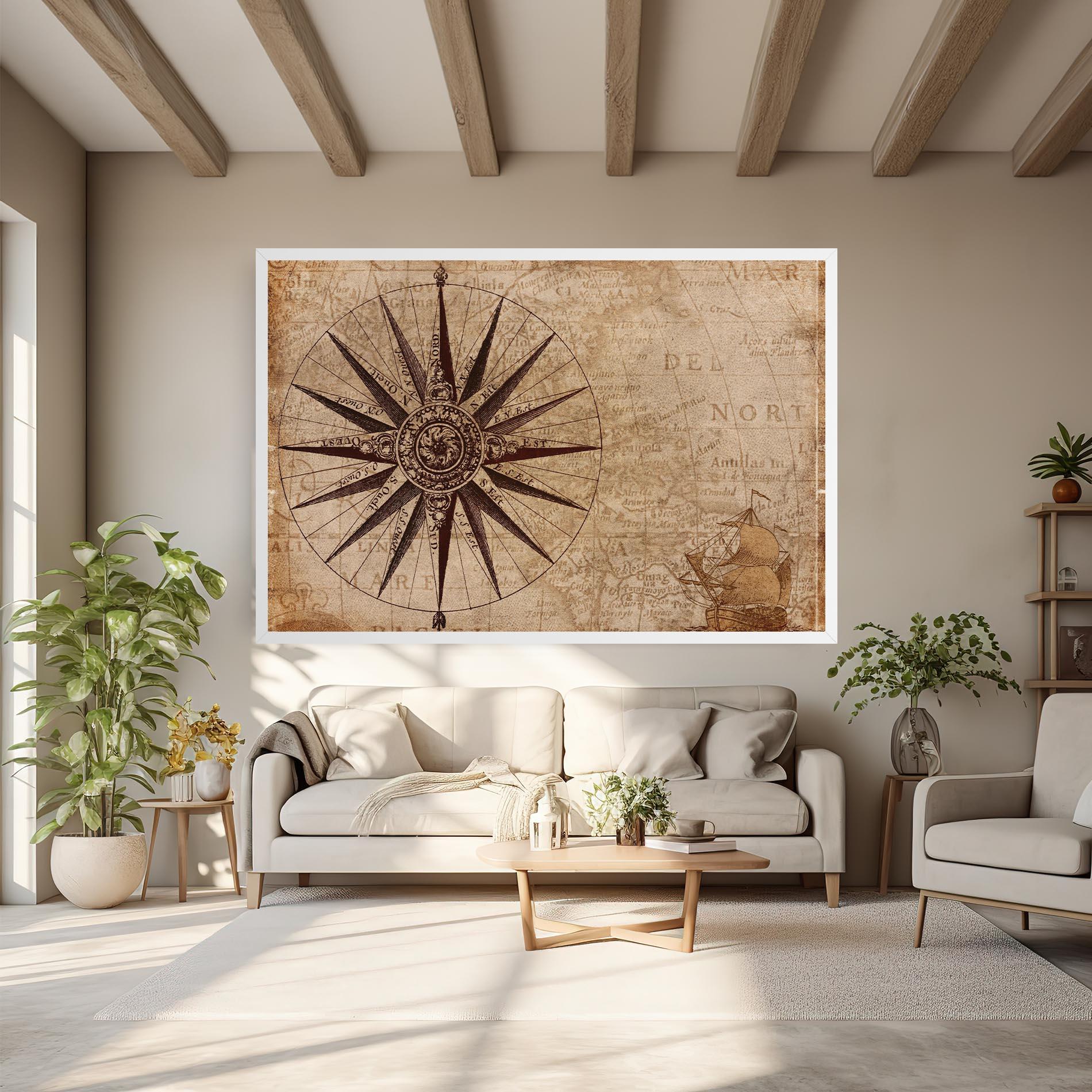 Tablou Canvas Vintage Map mockup 6