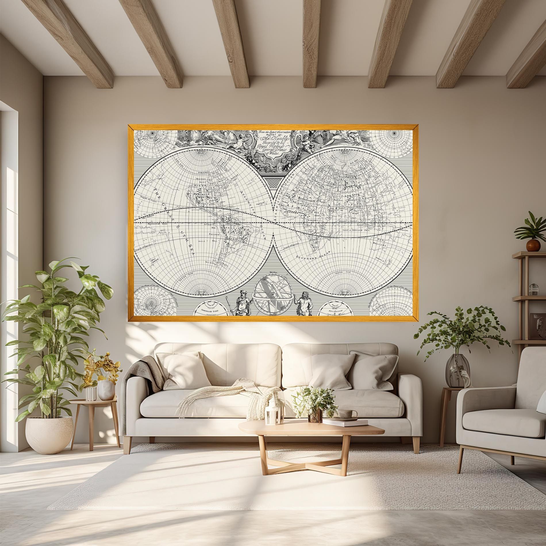 Black White Map mockup 6