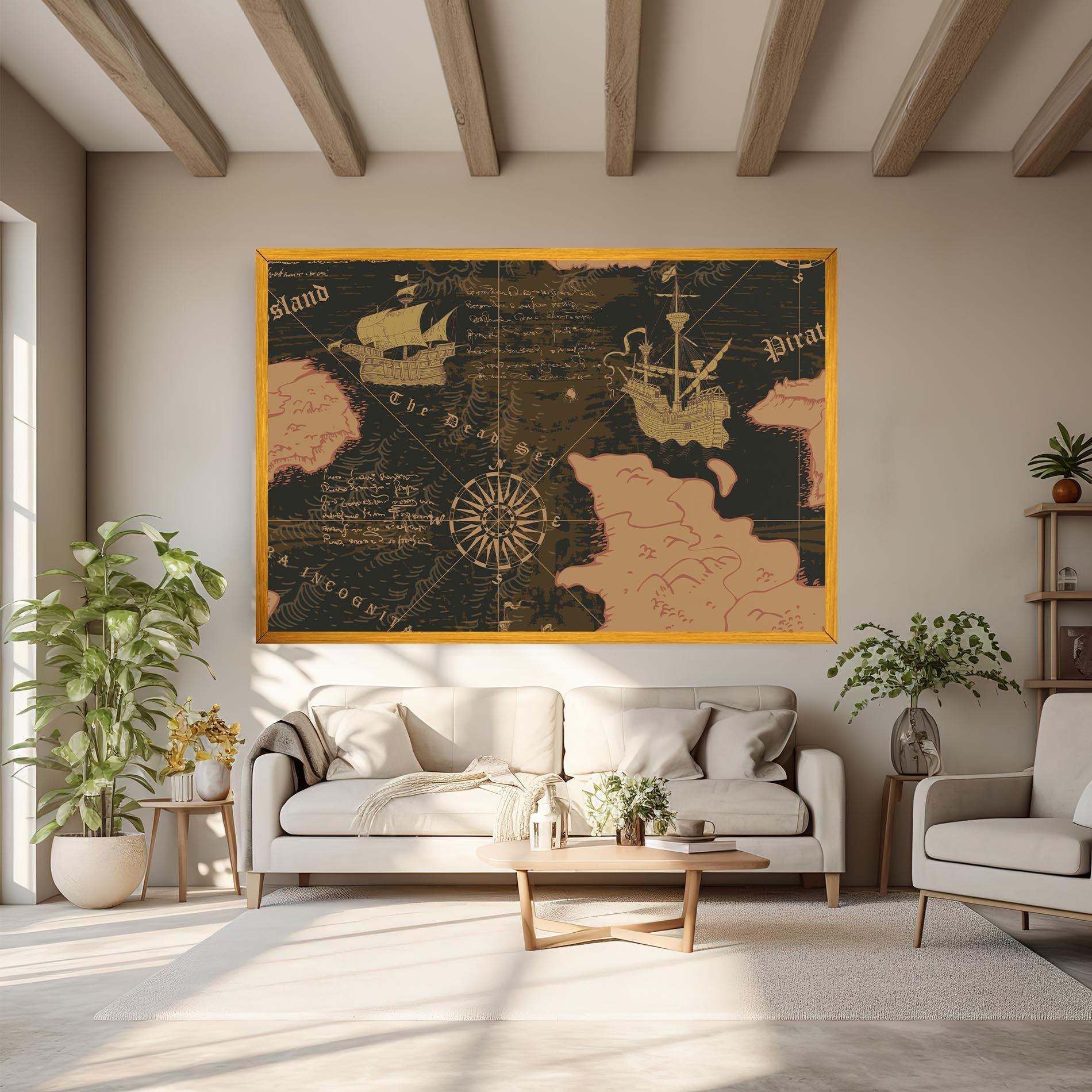 Tablou Canvas Cool Old Map mockup 6