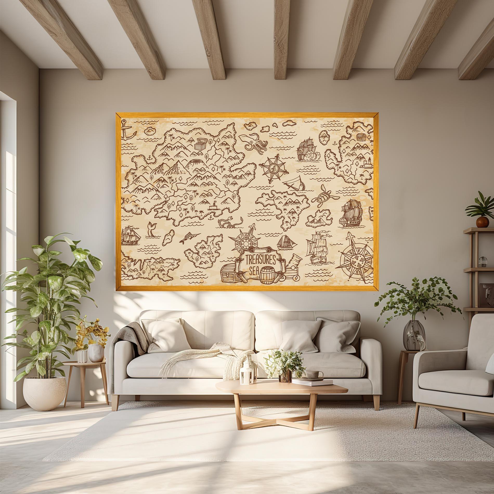 Tablou Canvas Cream Coffee Map mockup 6