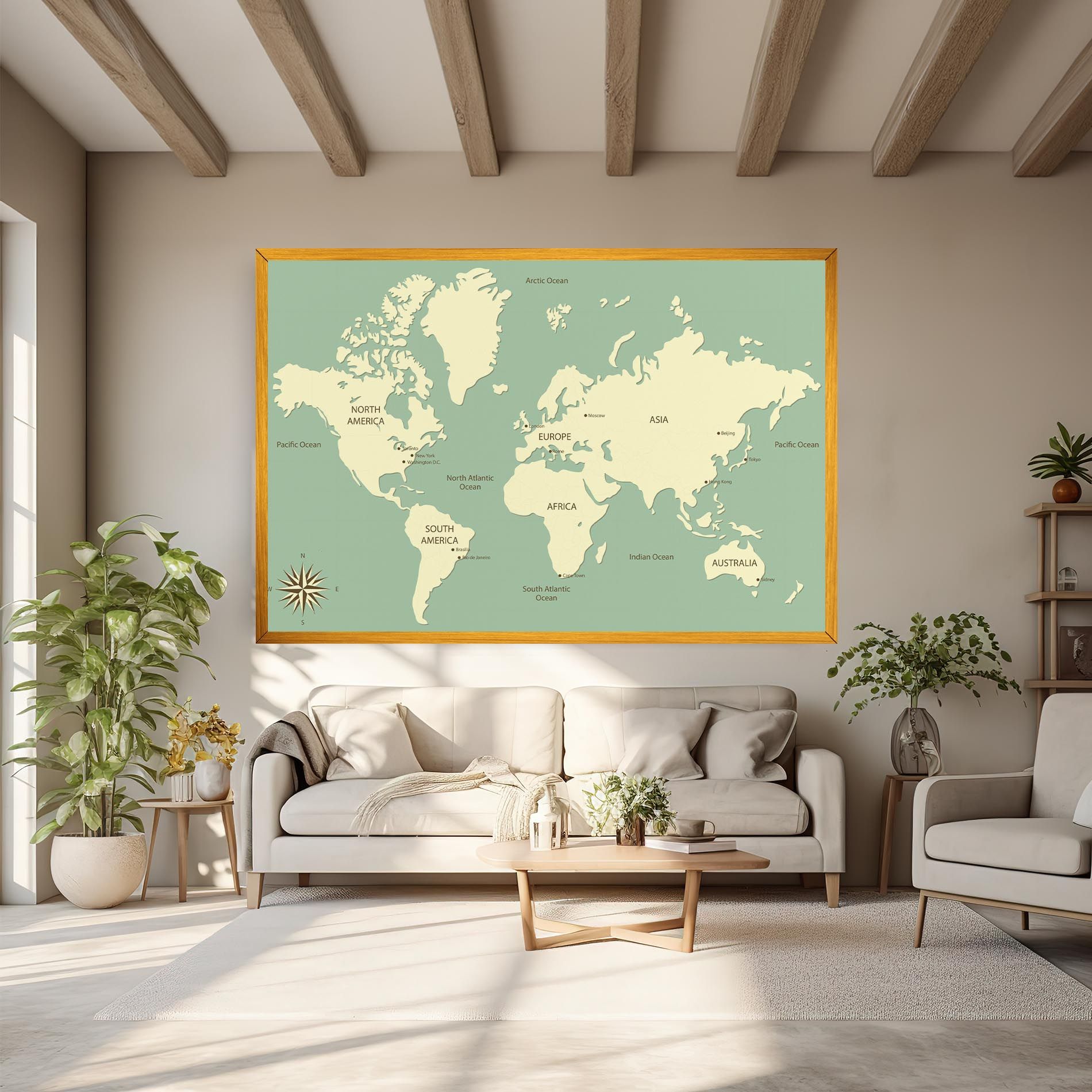Green Cream Map mockup 6