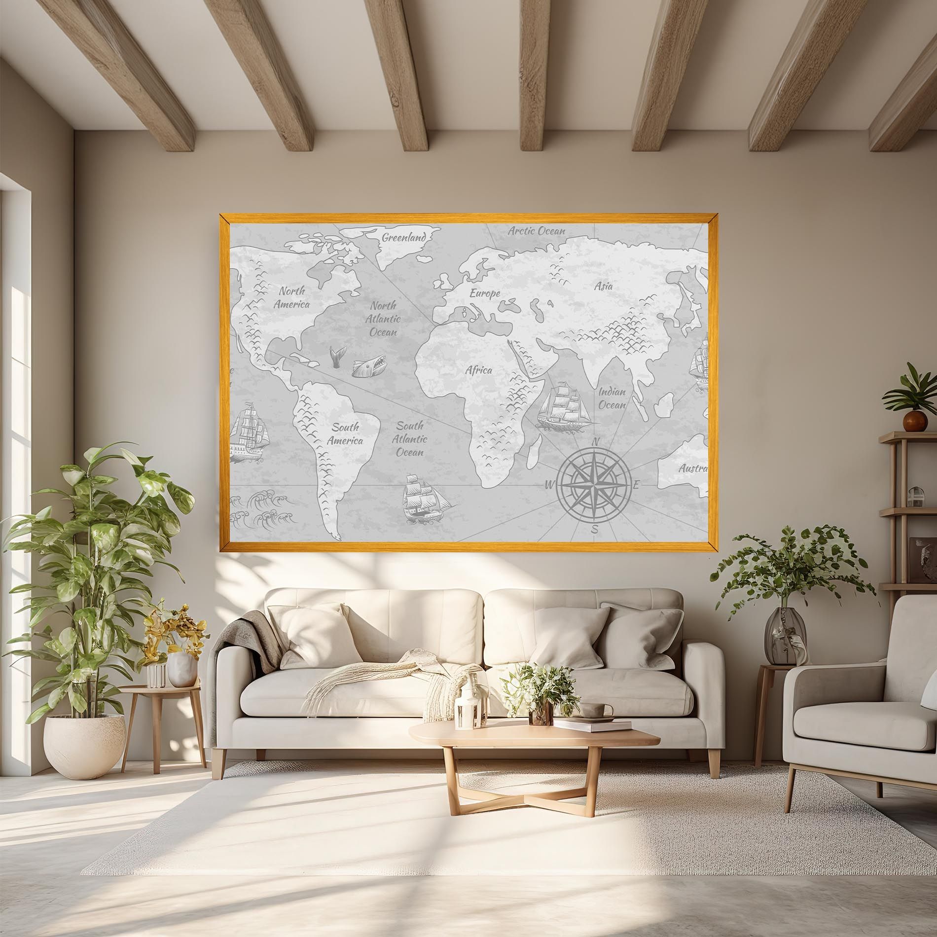 Grey Old Map mockup 6