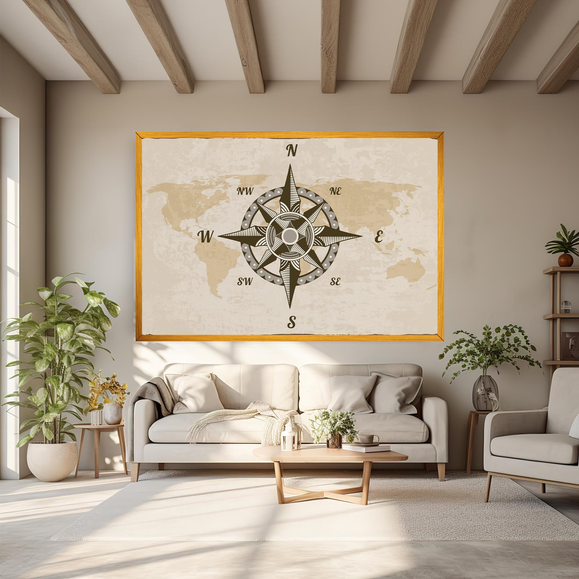 Tablou Canvas Nautical Compass mockup 6