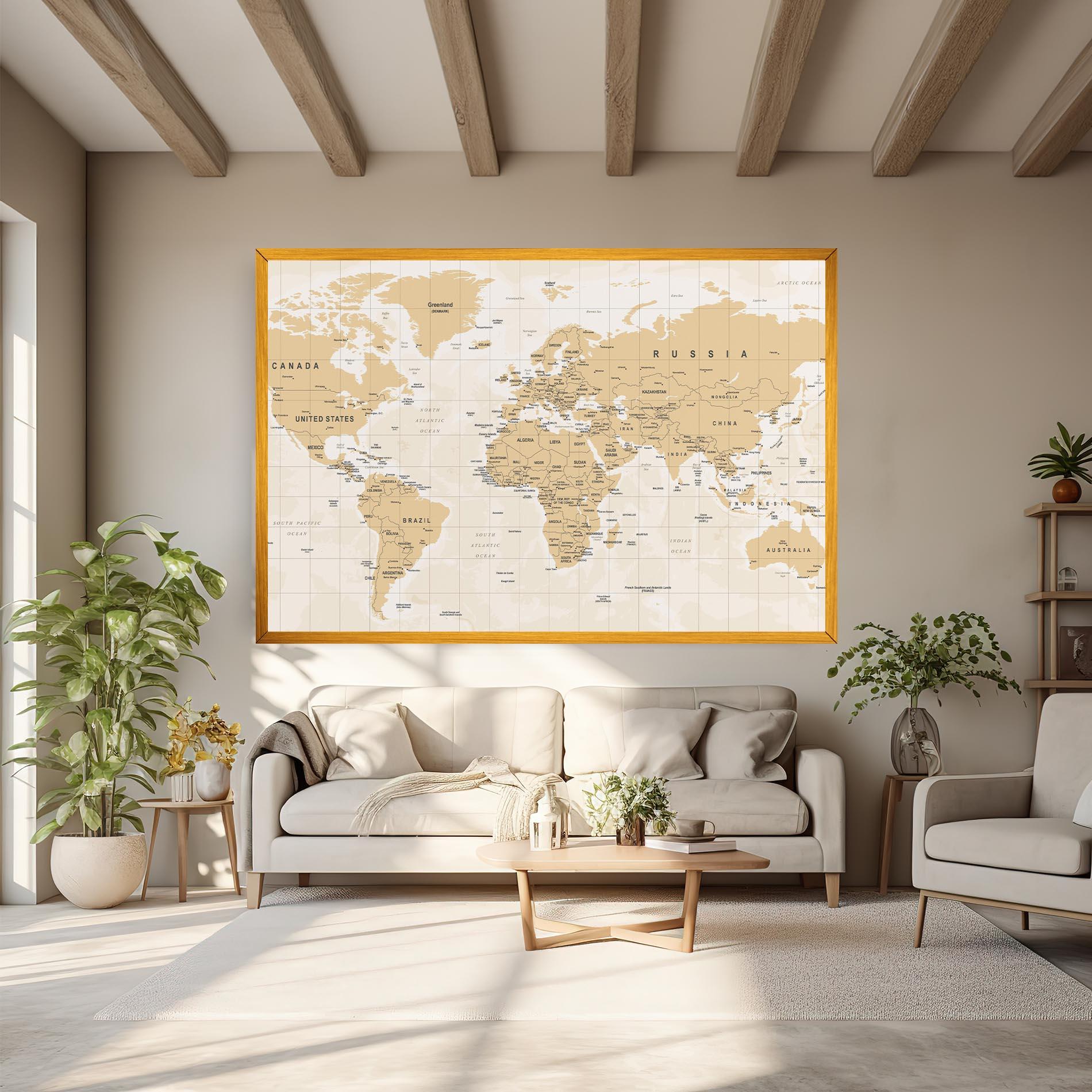 Tablou Canvas World Old Map mockup 6