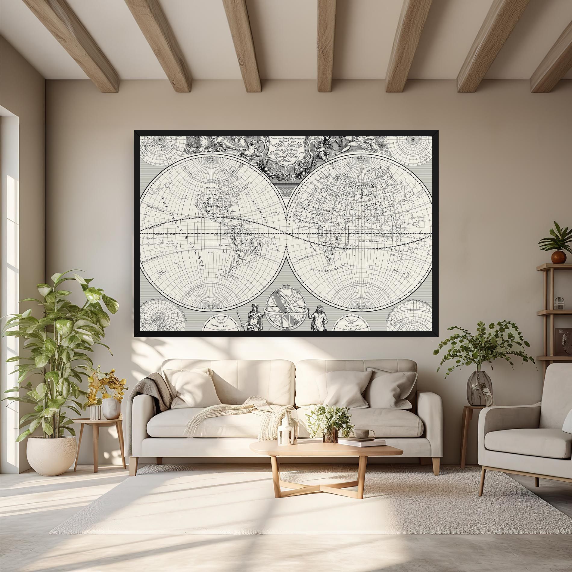 Black White Map mockup 6