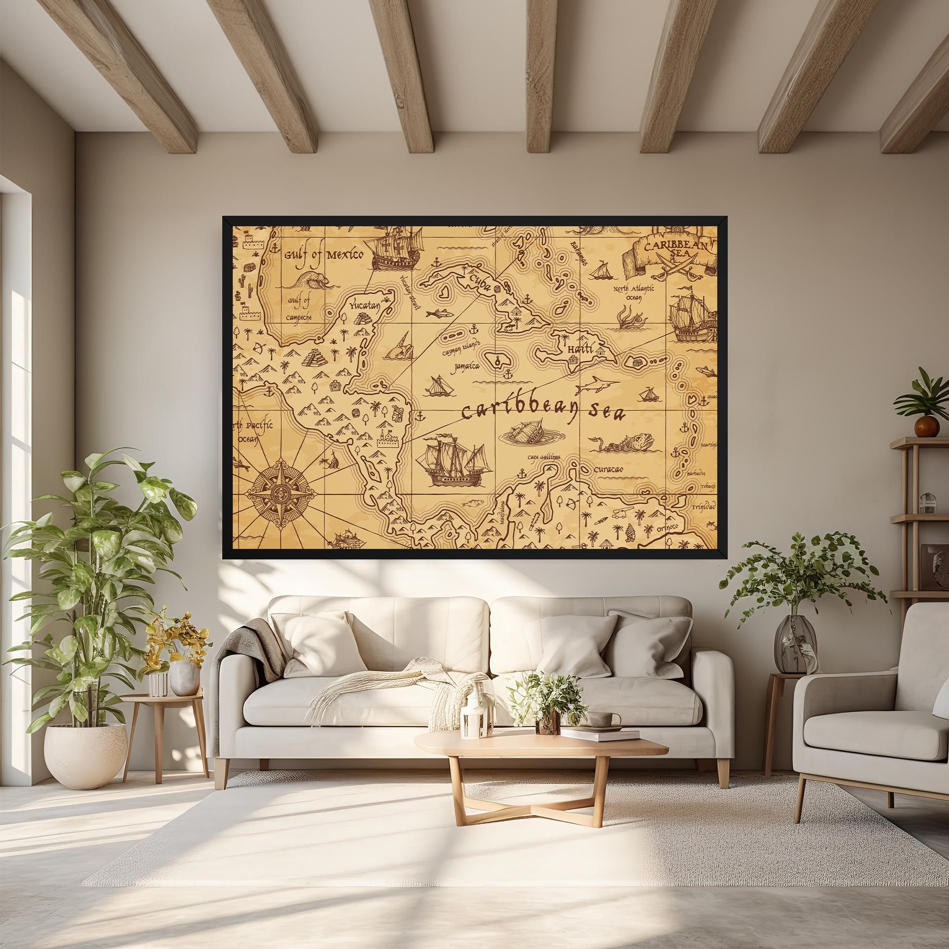 Caribbean Sea Map mockup 6
