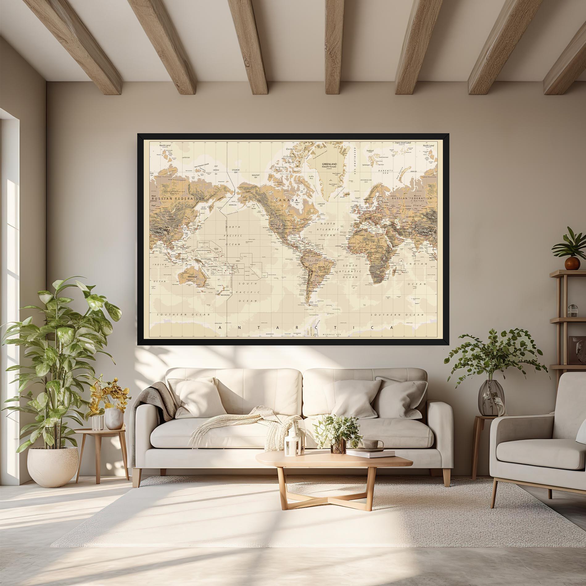 Tablou Canvas Old Canada Map mockup 6