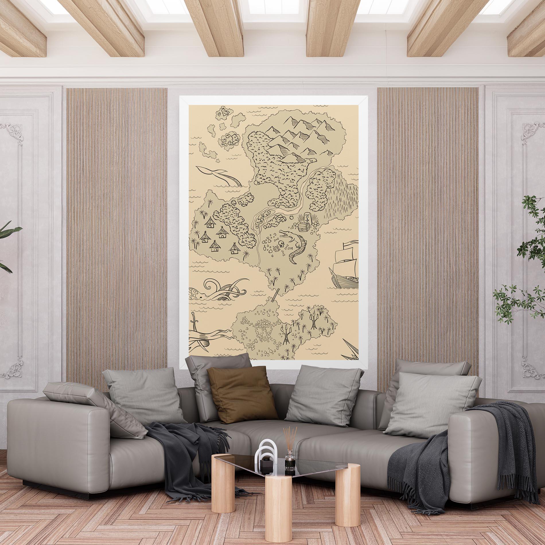 Tablou Canvas Island Old Map mockup 6
