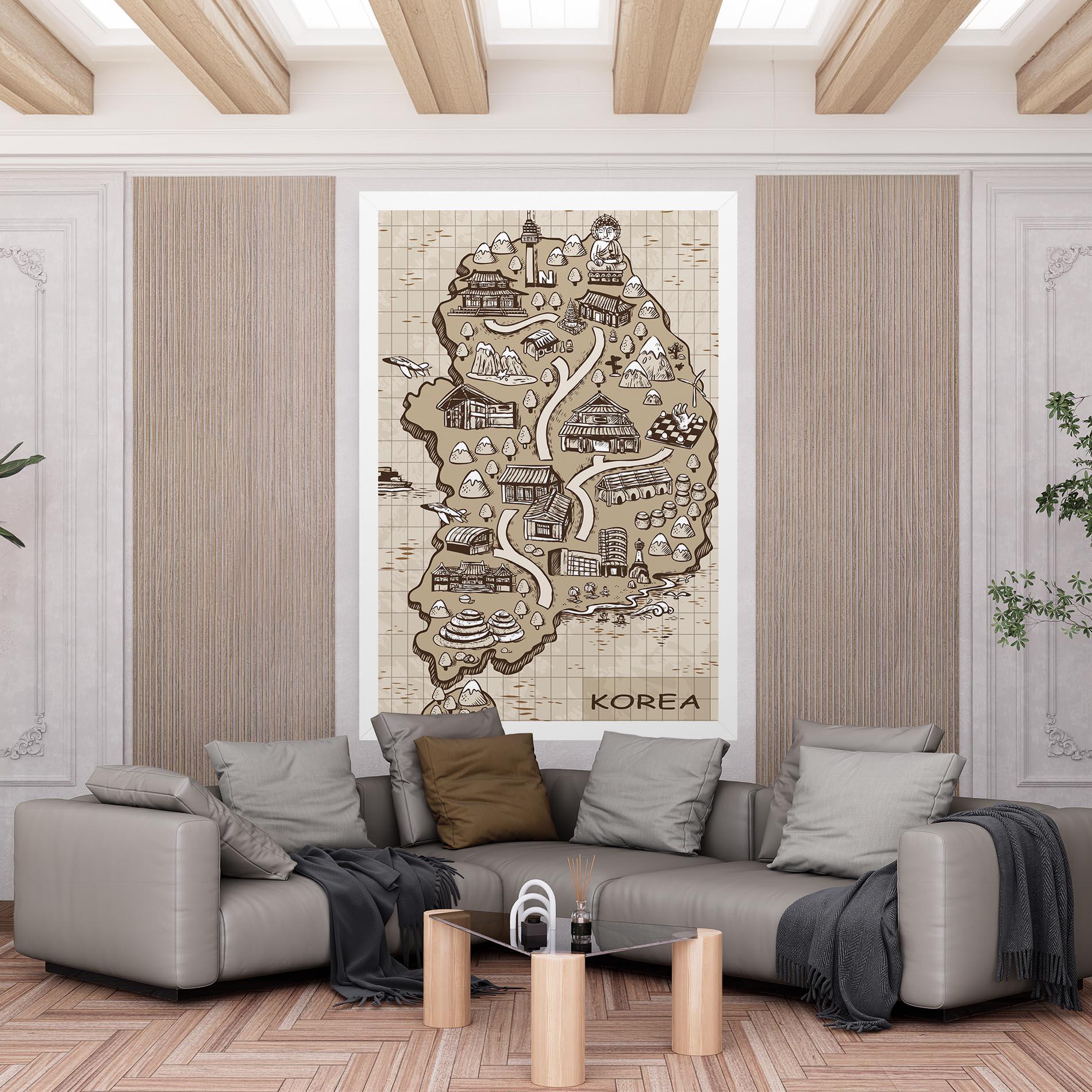 Tablou Canvas Old Korea Map mockup 6