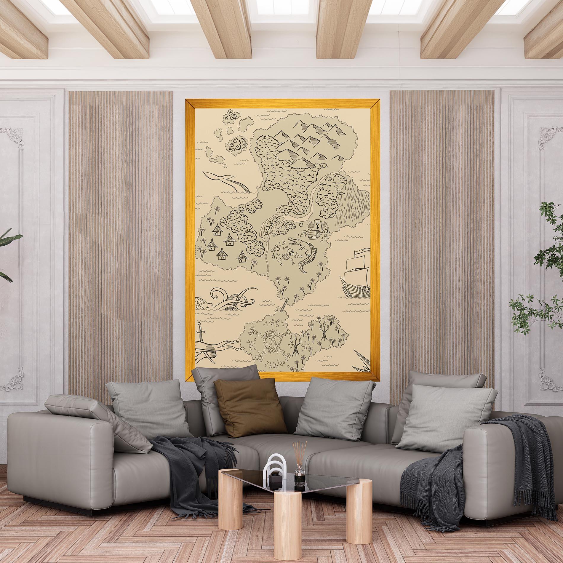 Tablou Canvas Island Old Map mockup 6