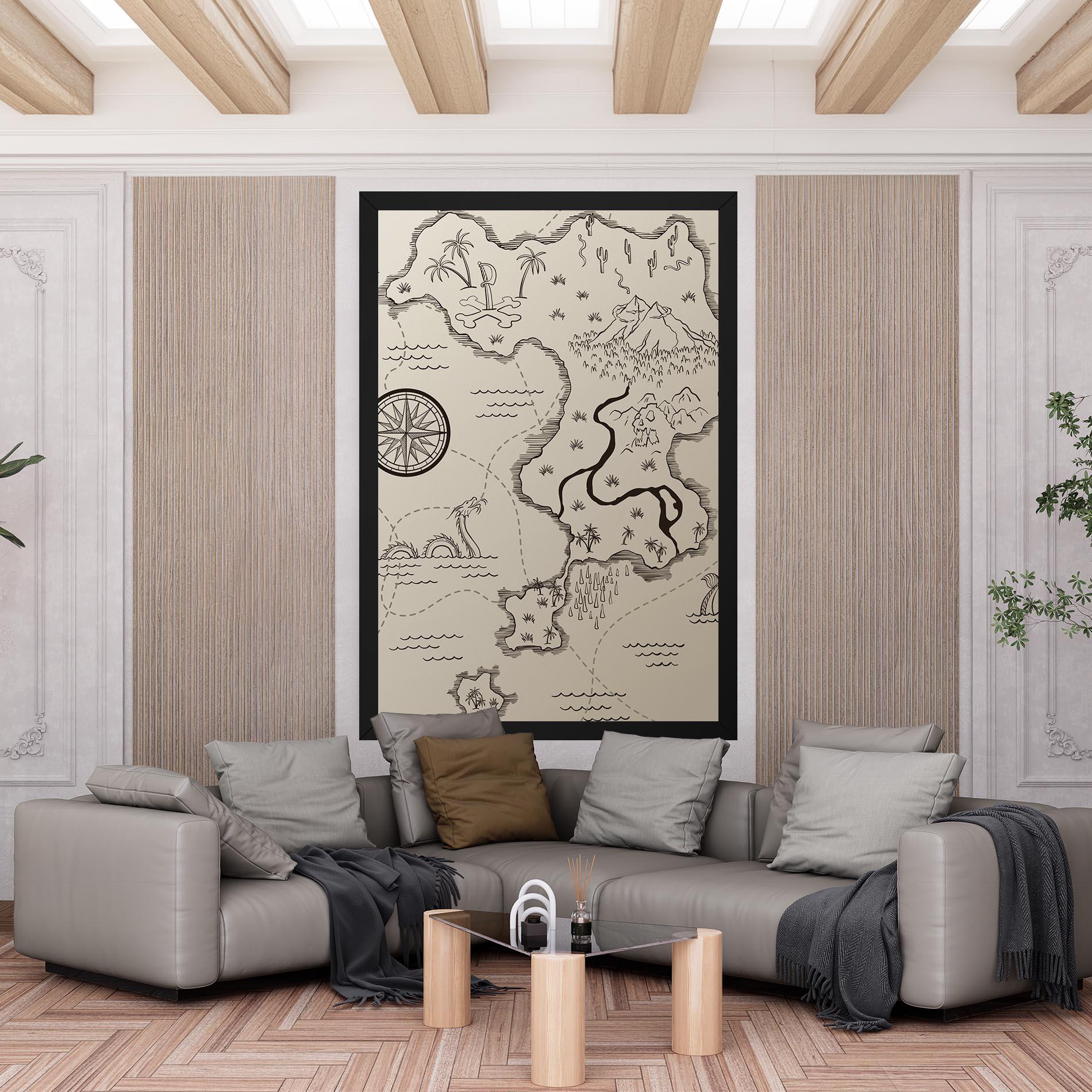 Tablou Canvas Cream Island Map mockup 6