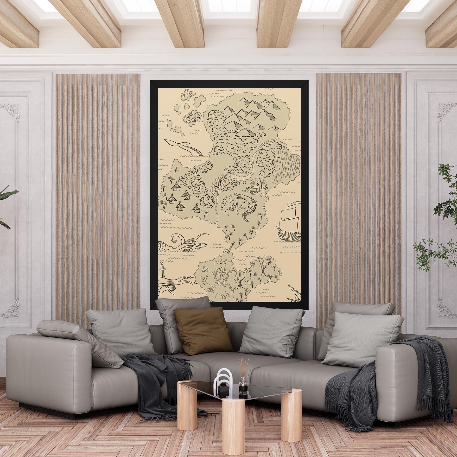 Tablou Canvas Island Old Map mockup 6