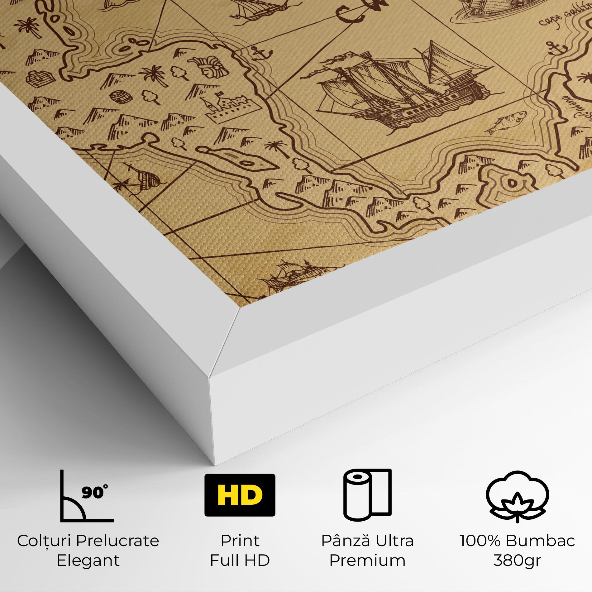 Tablou Canvas Caribbean Sea Map mockup 4