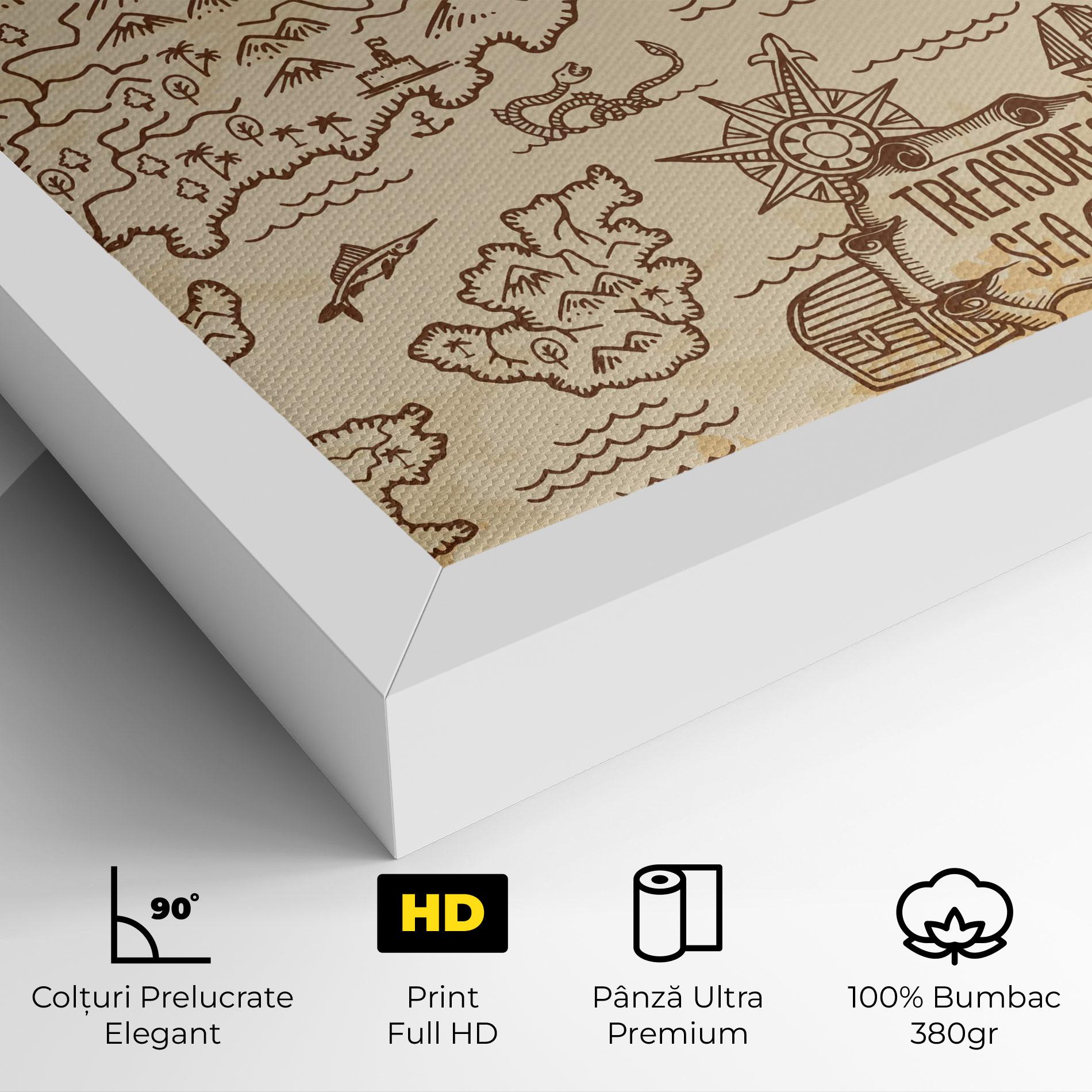 Tablou Canvas Cream Coffee Map mockup 4