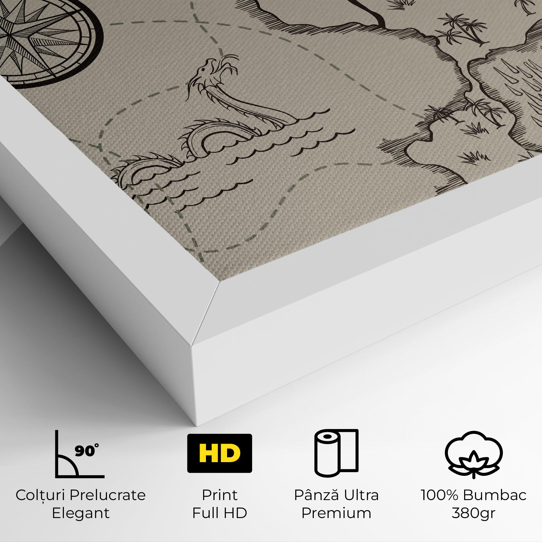 Tablou Canvas Cream Island Map mockup 4