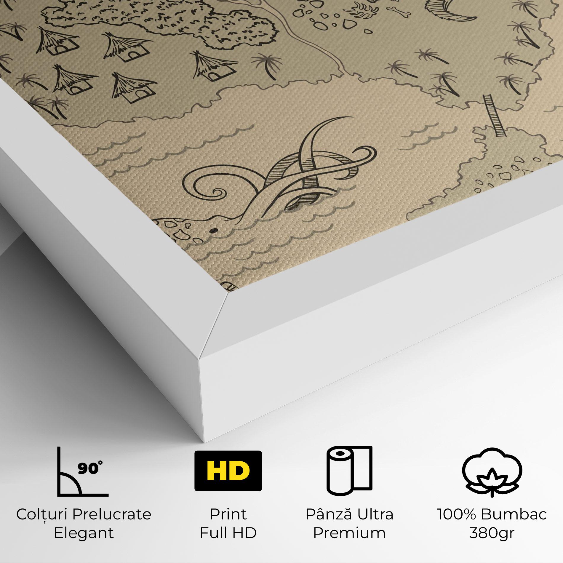 Tablou Canvas Island Old Map mockup 4