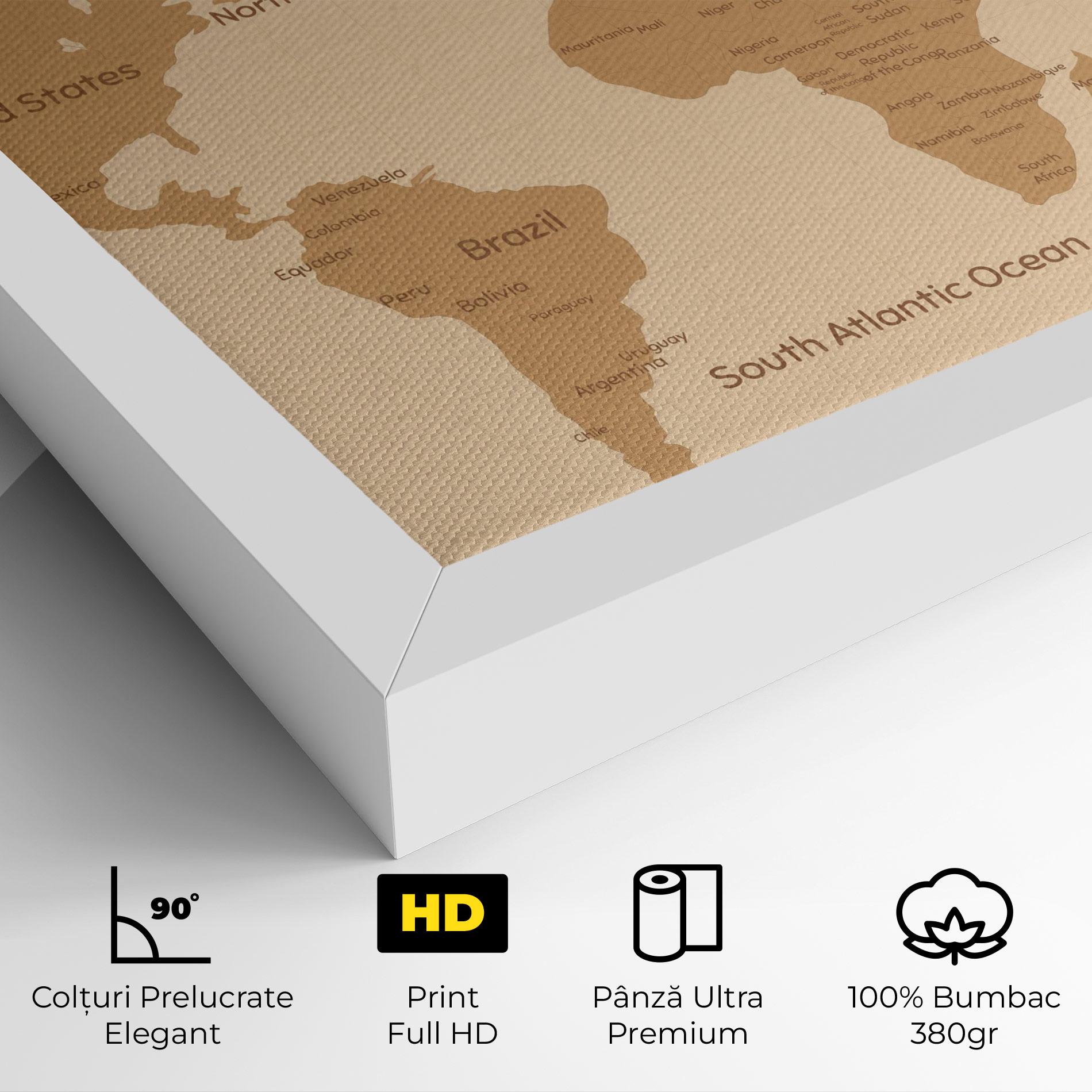 Tablou Canvas Ocean Old Map mockup 4