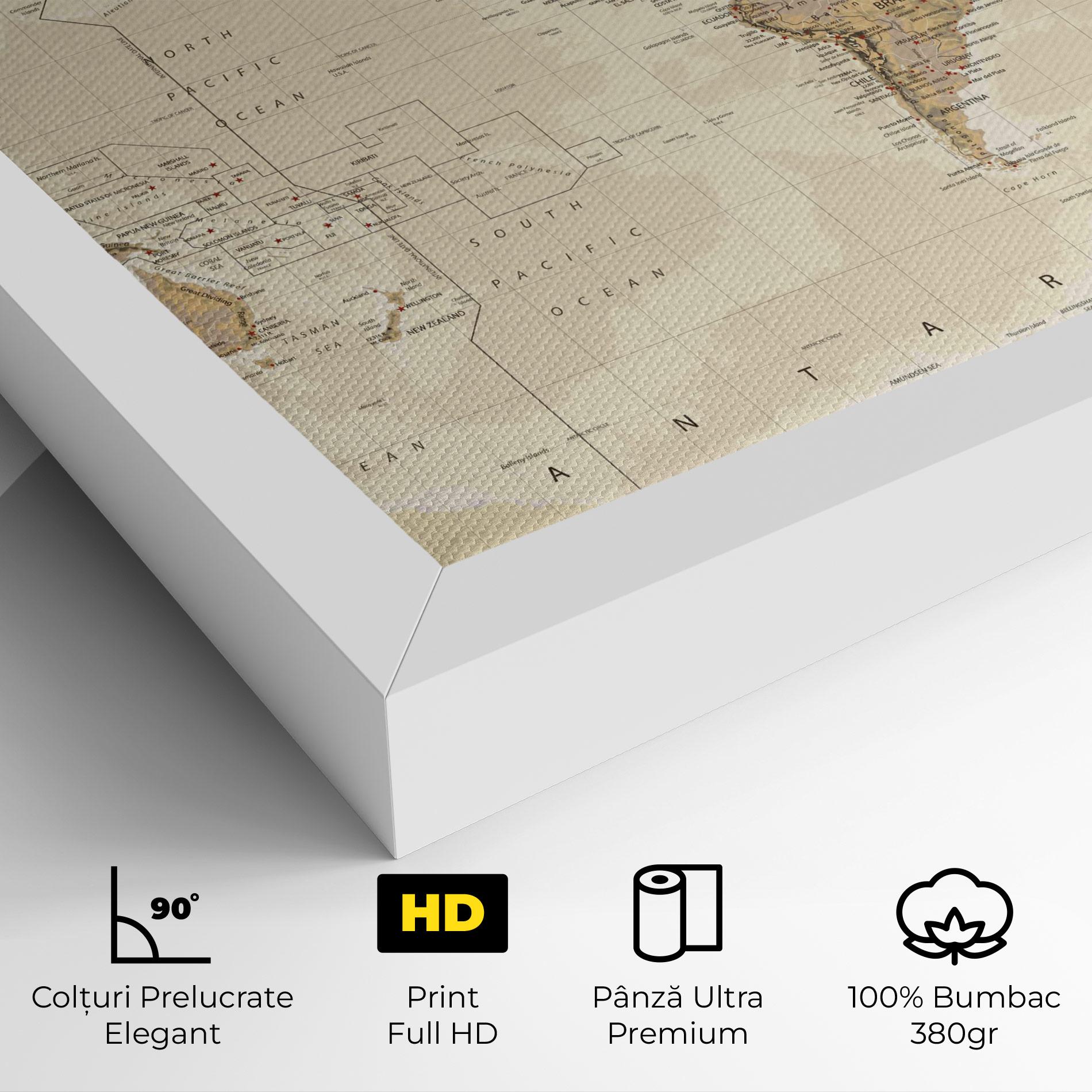 Tablou Canvas Old Canada Map mockup 4