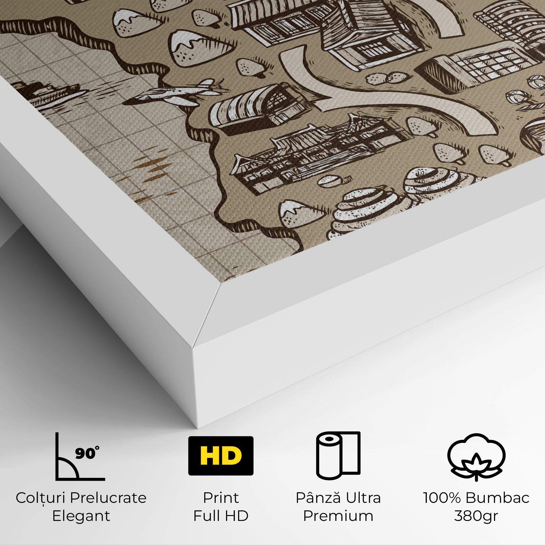 Tablou Canvas Old Korea Map mockup 4