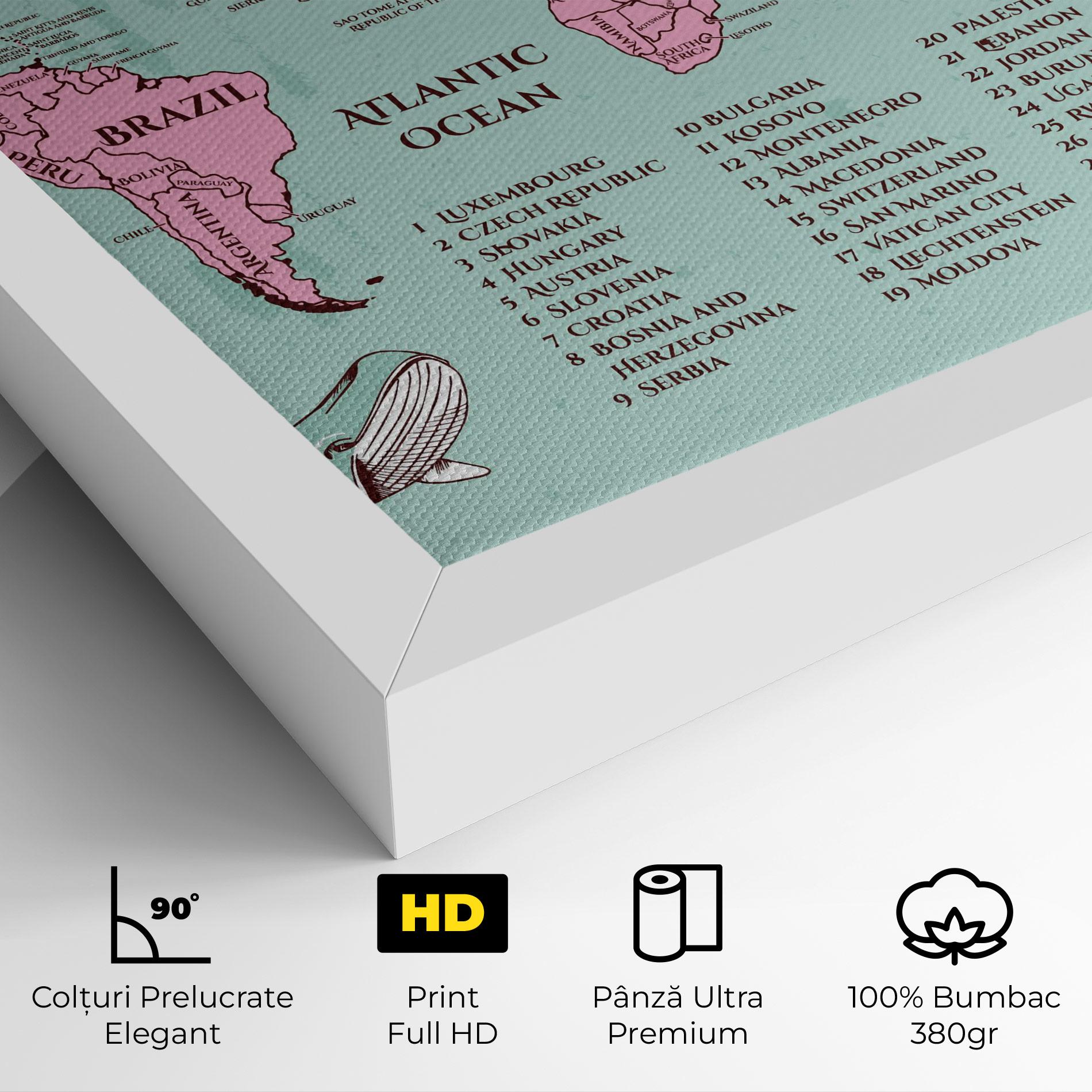 Tablou Canvas Pink Pirate Map mockup 4