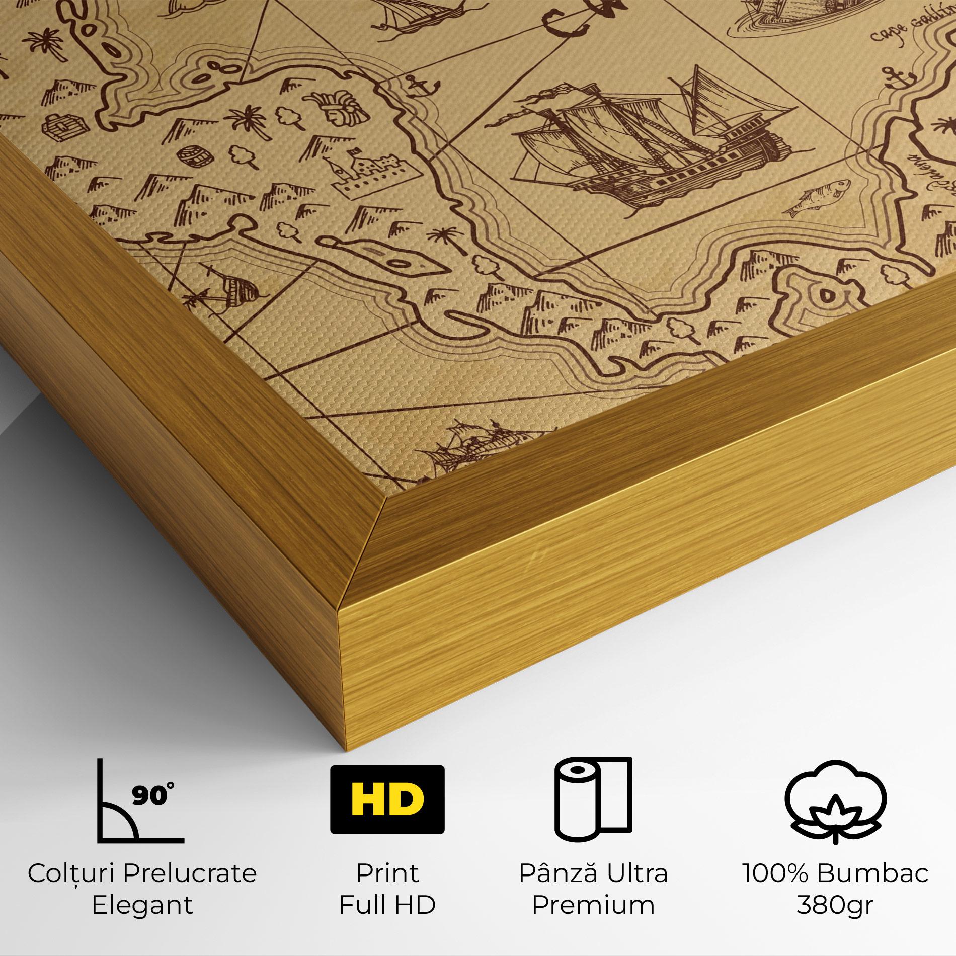 Tablou Canvas Caribbean Sea Map mockup 4