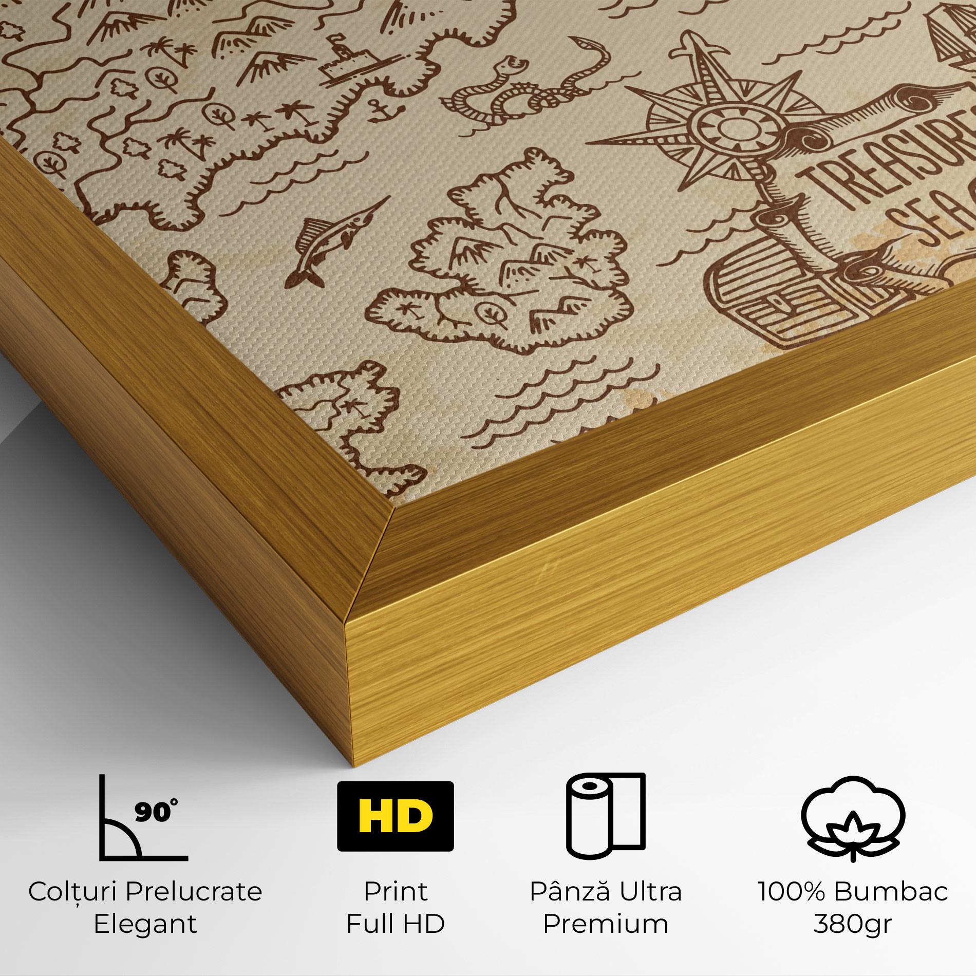 Tablou Canvas Cream Coffee Map mockup 4