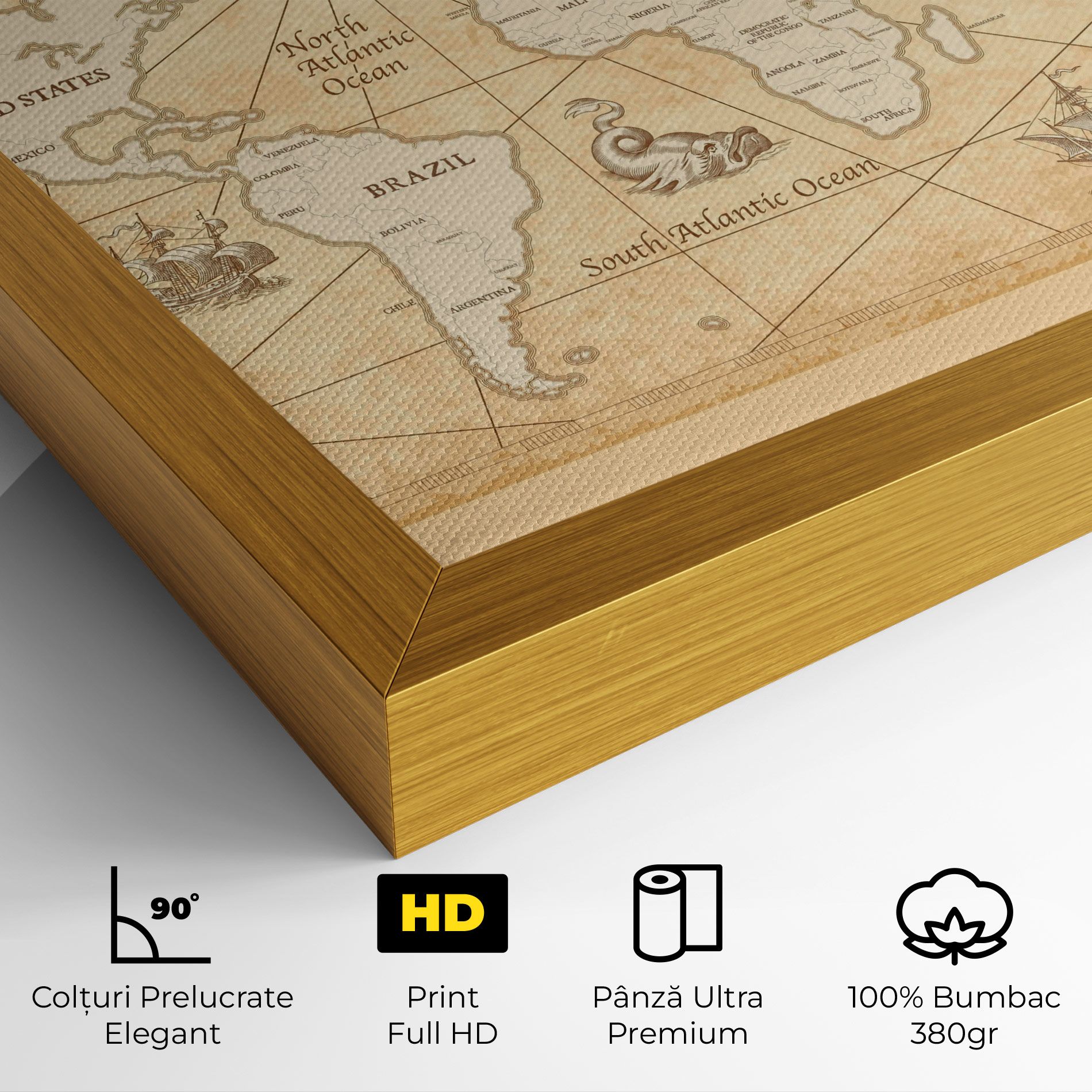 Cream Old Map mockup 4