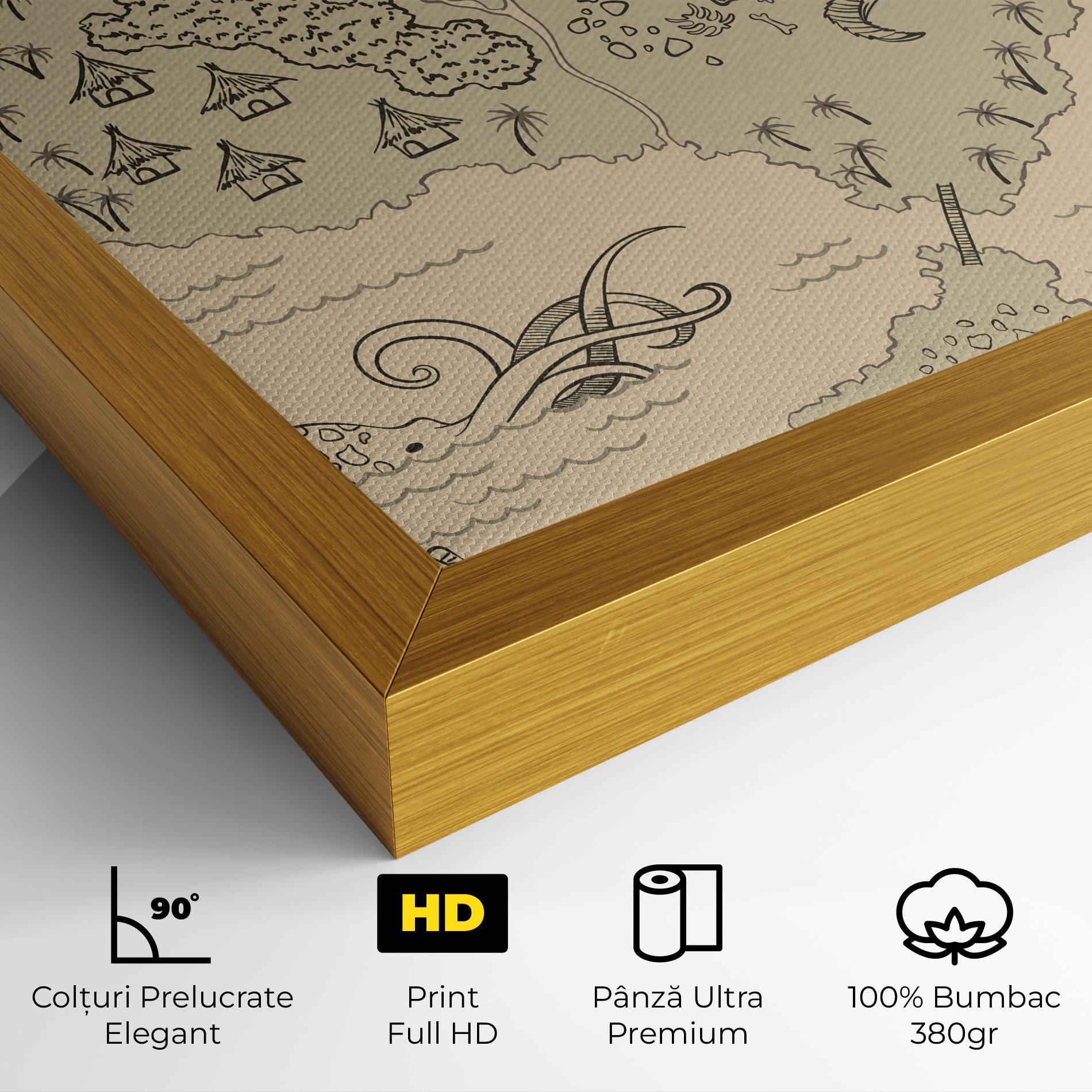 Tablou Canvas Island Old Map mockup 4