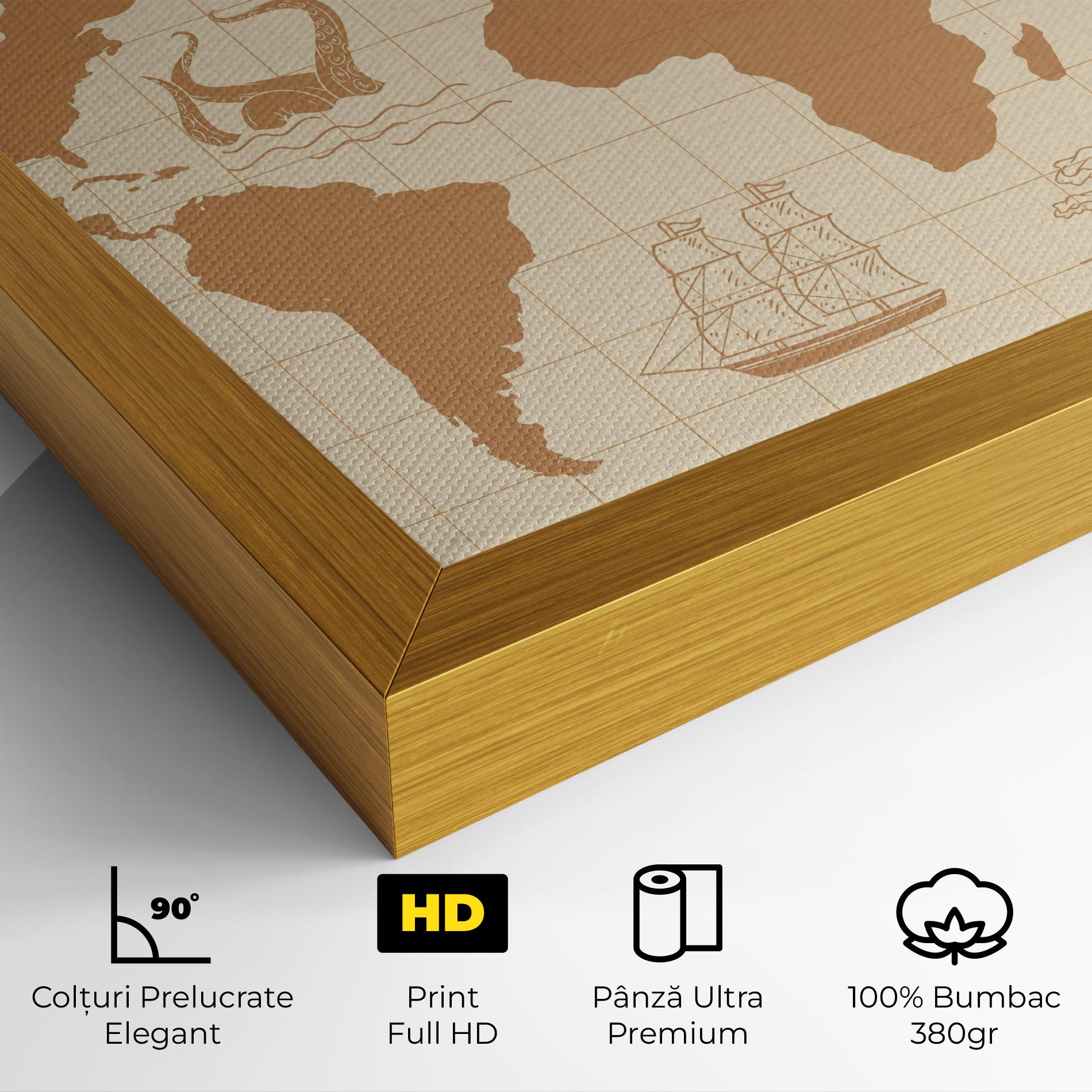 Tablou Canvas Light Cream Map mockup 4