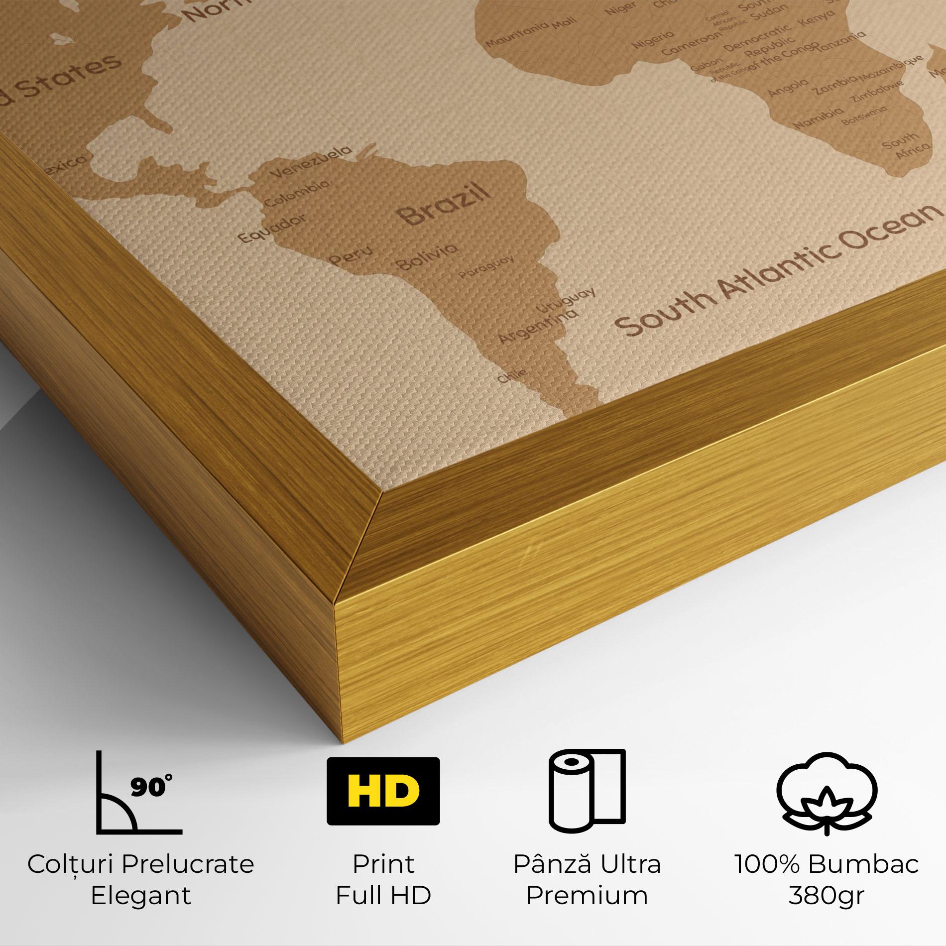 Tablou Canvas Ocean Old Map mockup 4