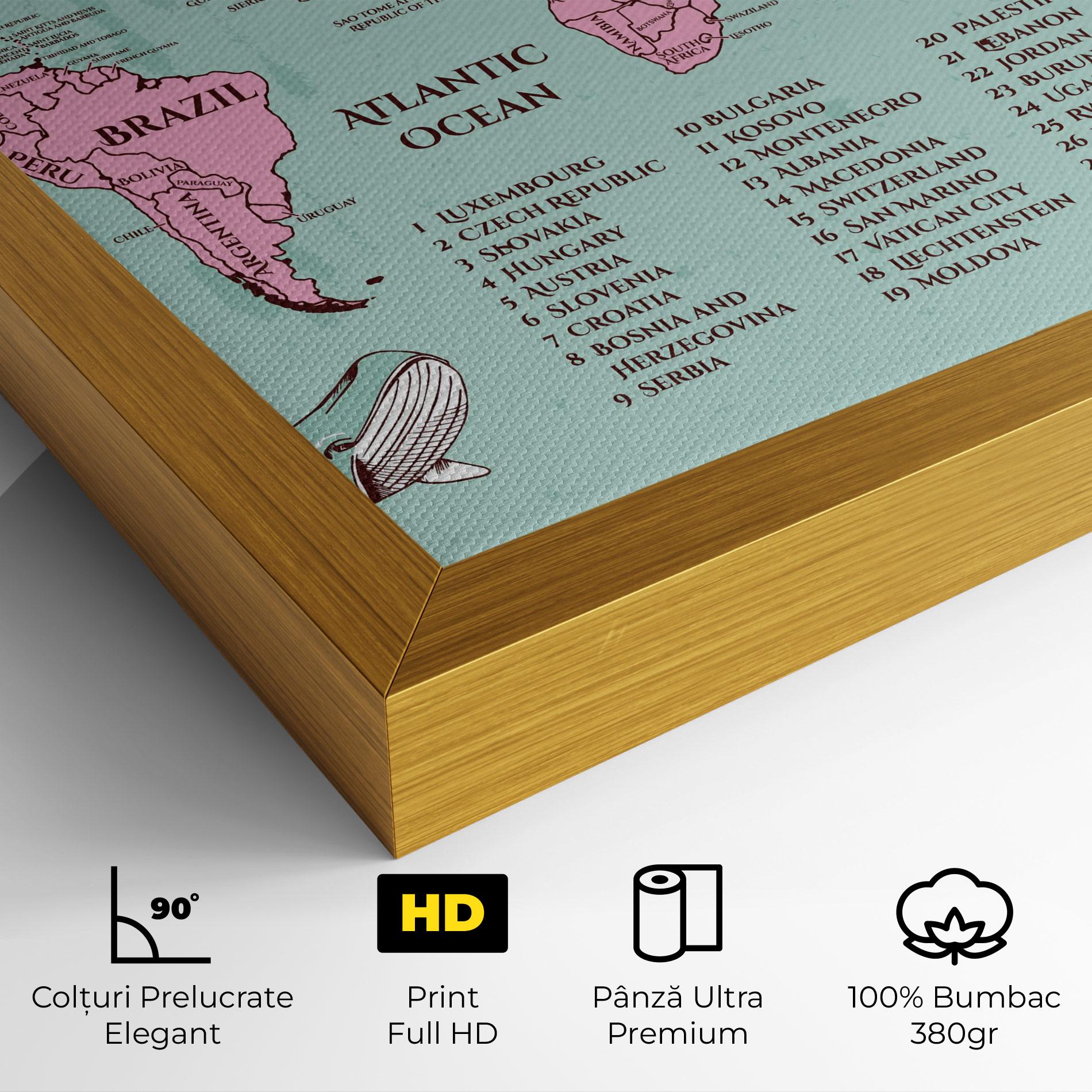Tablou Canvas Pink Pirate Map mockup 4