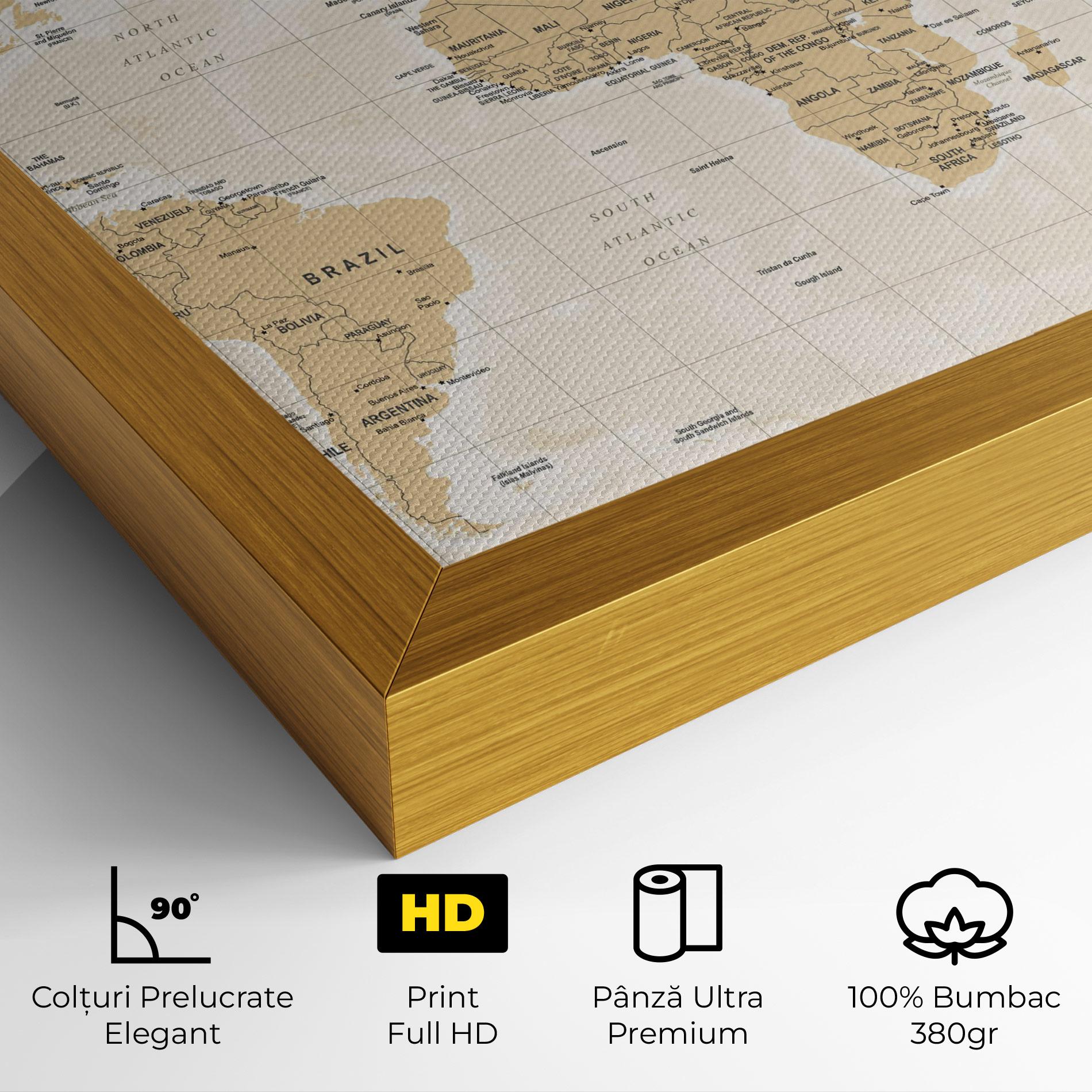 Tablou Canvas World Old Map mockup 4