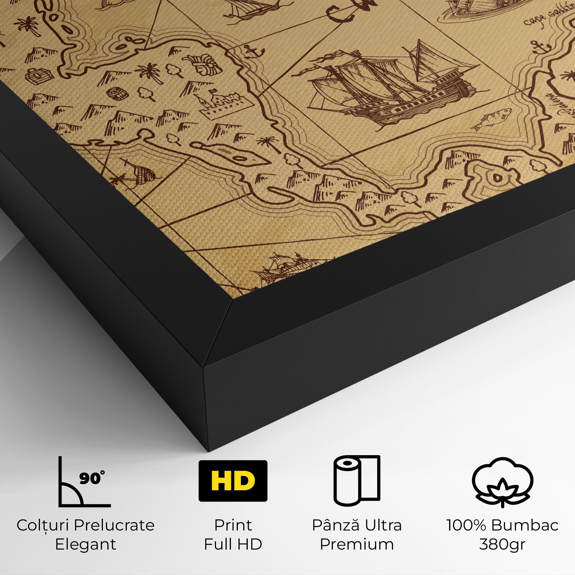 Tablou Canvas Caribbean Sea Map mockup 4