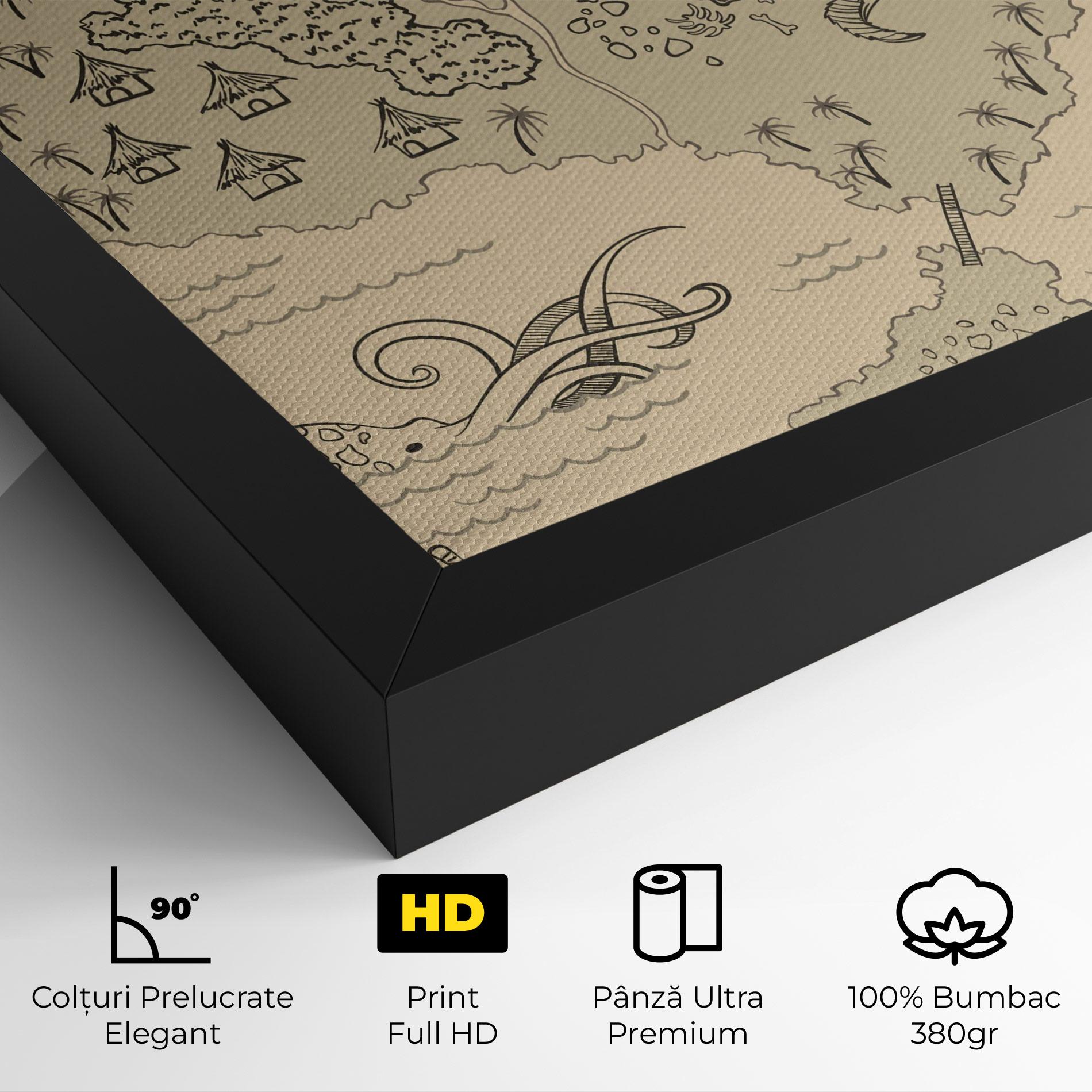 Tablou Canvas Island Old Map mockup 4