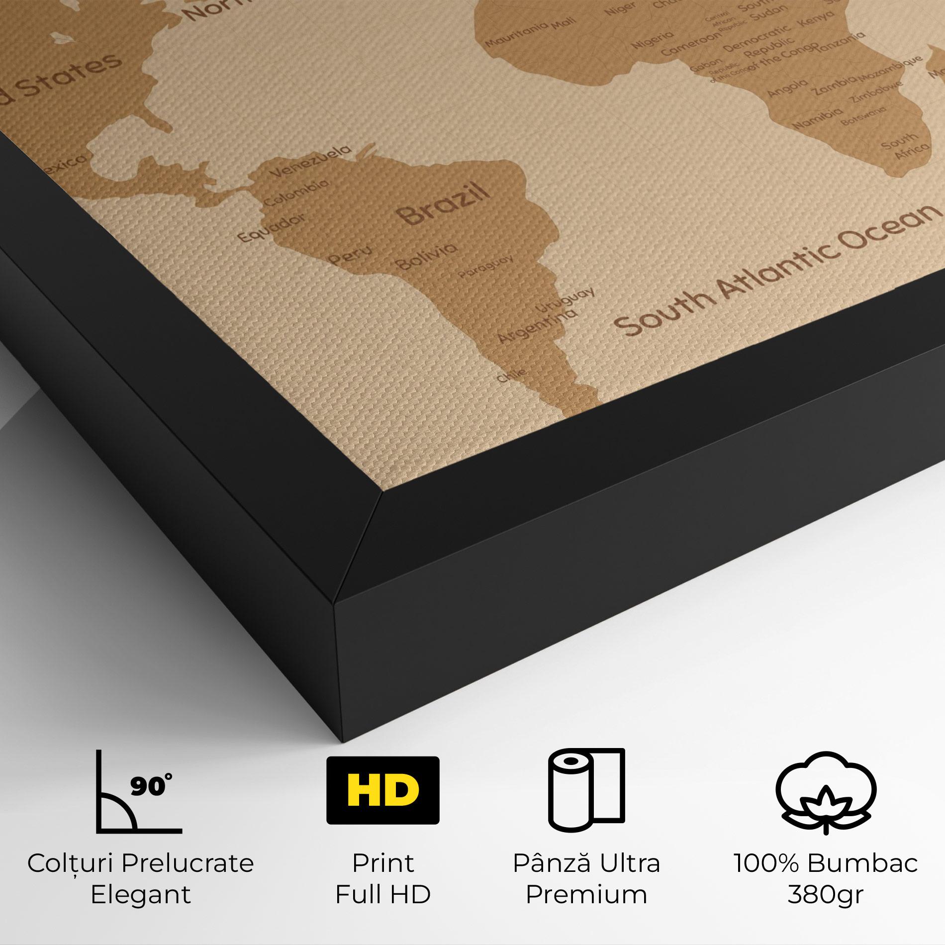 Tablou Canvas Ocean Old Map mockup 4