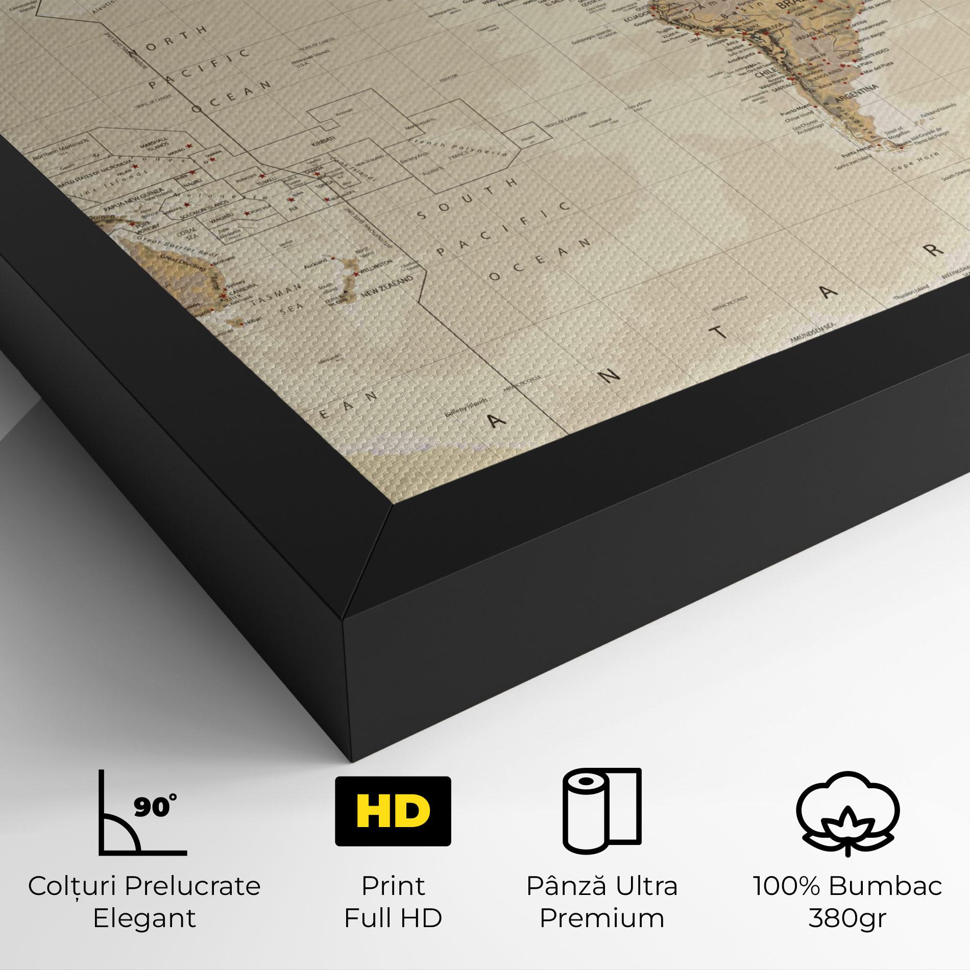 Tablou Canvas Old Canada Map mockup 4